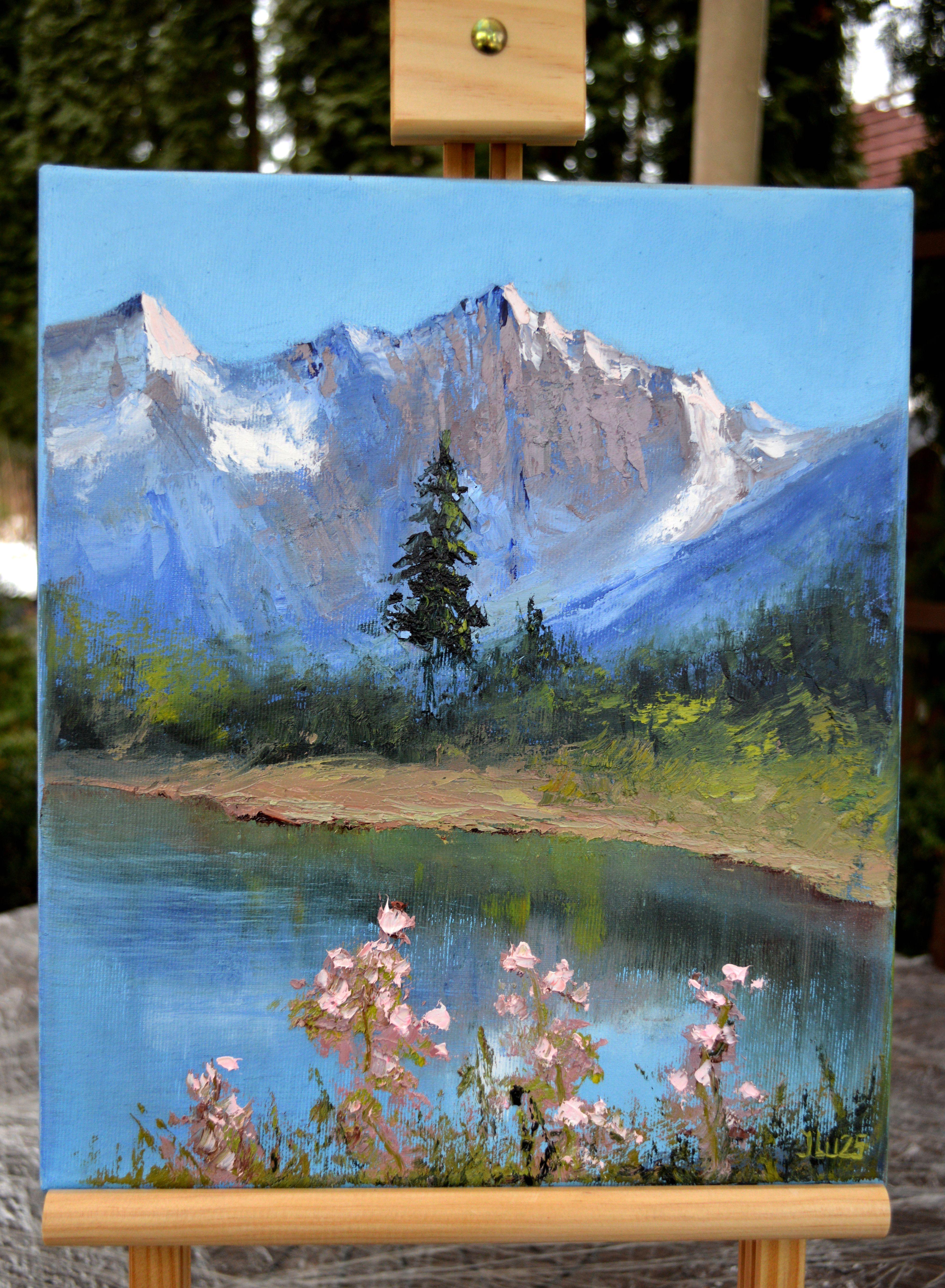 Fleurs de montagne - Expressionniste Painting par Elena Lukina