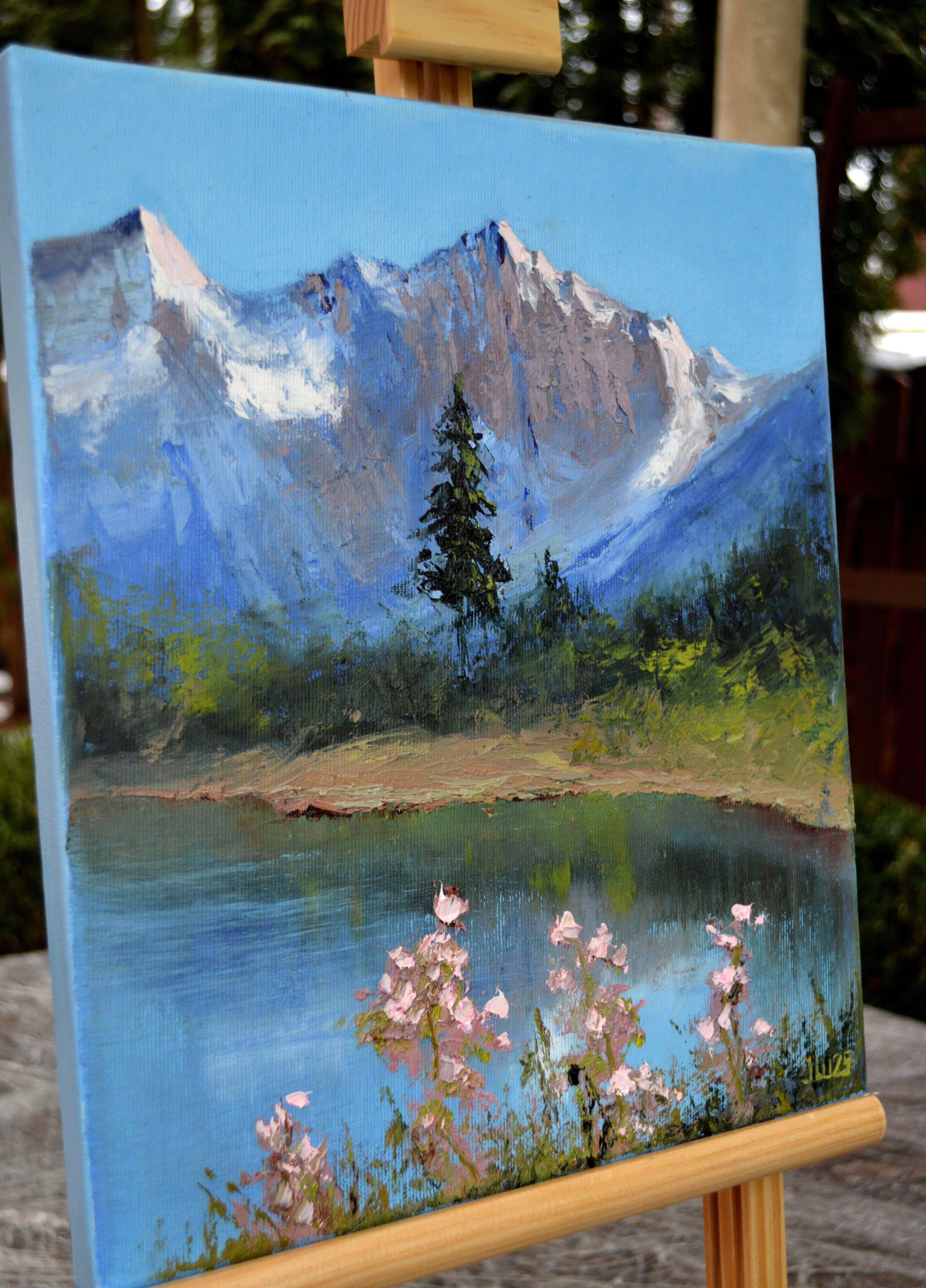 Fleurs de montagne - Bleu Interior Painting par Elena Lukina