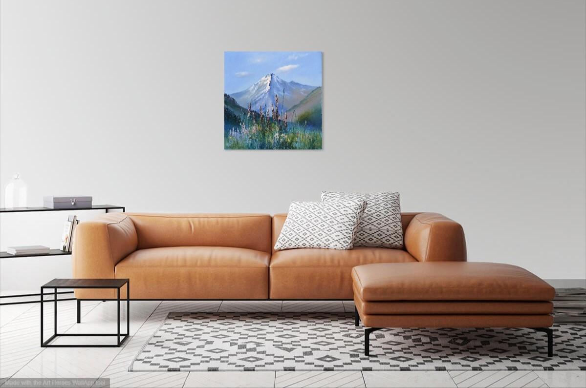 Mountain herbs 60X60 - Painting by Elena Lukina