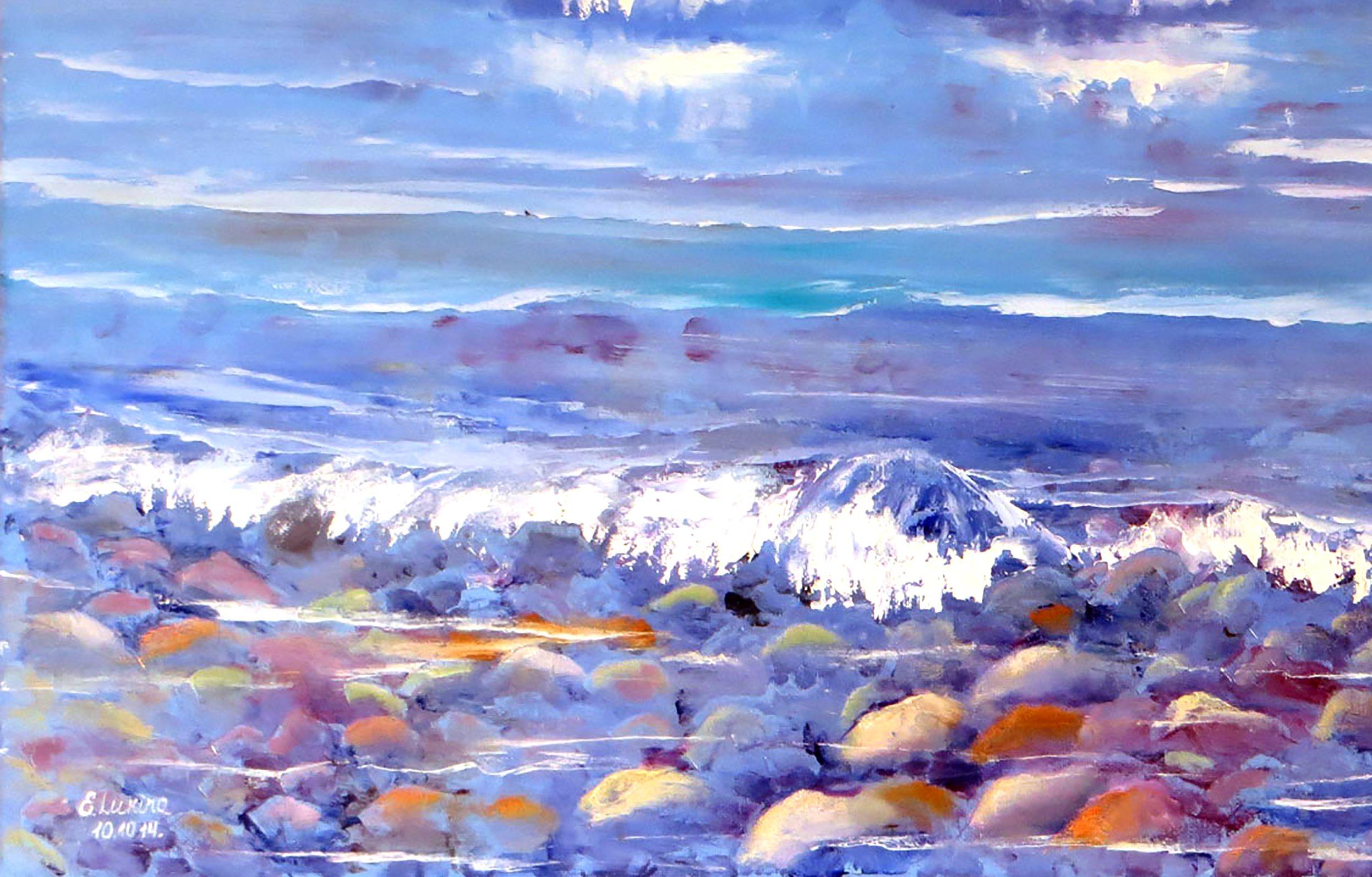 Music of the sea - Expressionist Painting by Elena Lukina
