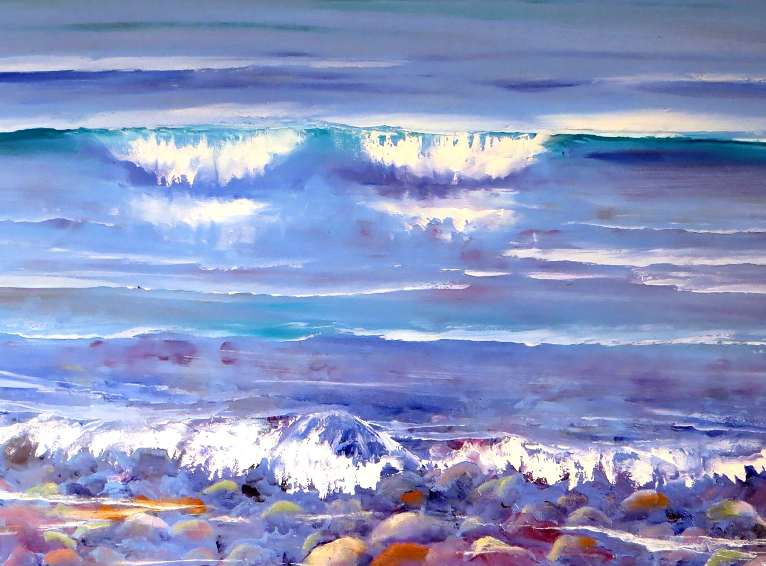 In this artwork, I explore the raw, relentless energy of the sea, painted in a burst of expressionistic and impressionistic styles. The vibrant, swirling colors of the ocean and sky capture the emotional turbulence and tranquil majesty of the