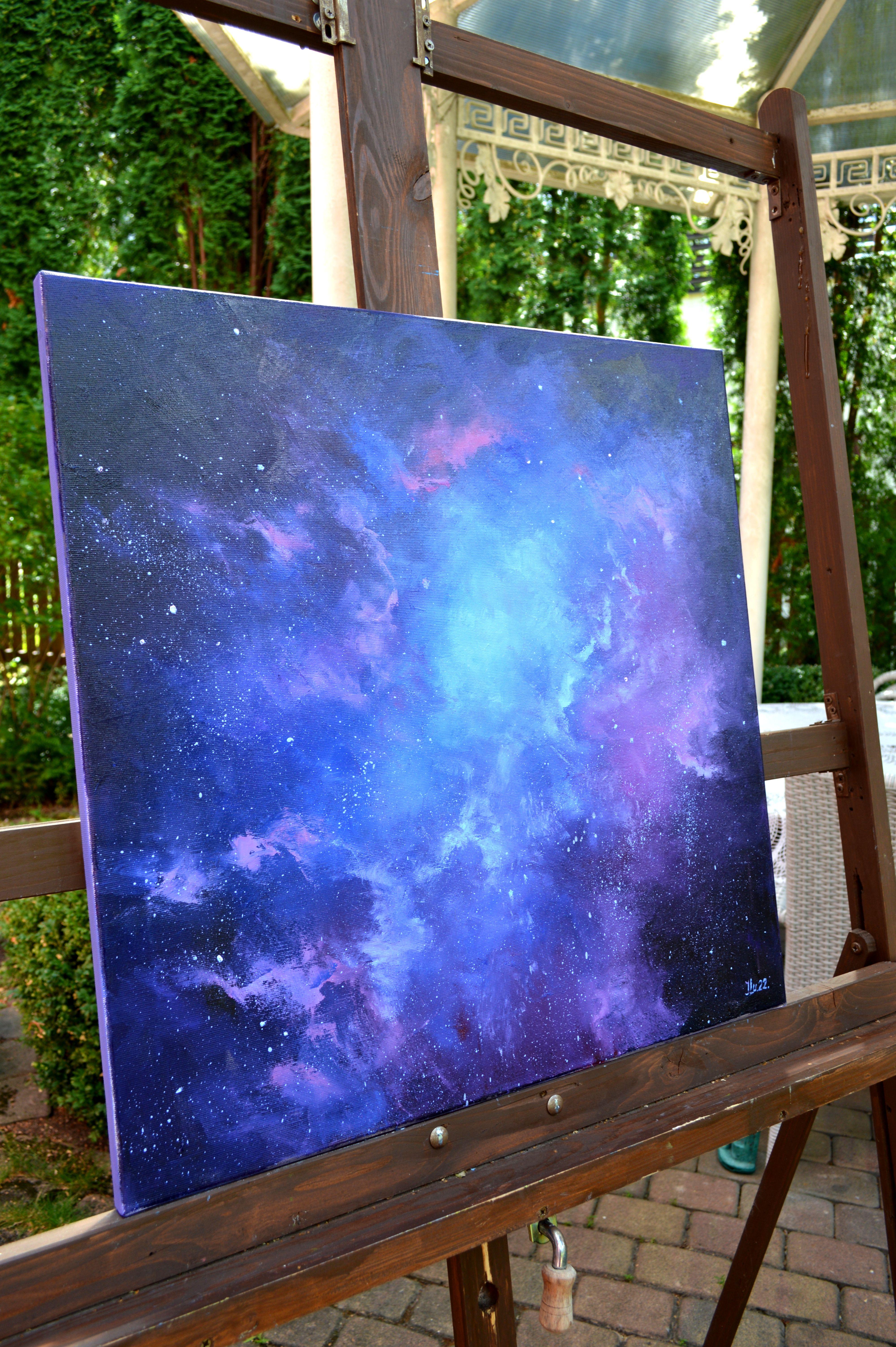 Ma galaxie - Expressionniste Painting par Elena Lukina