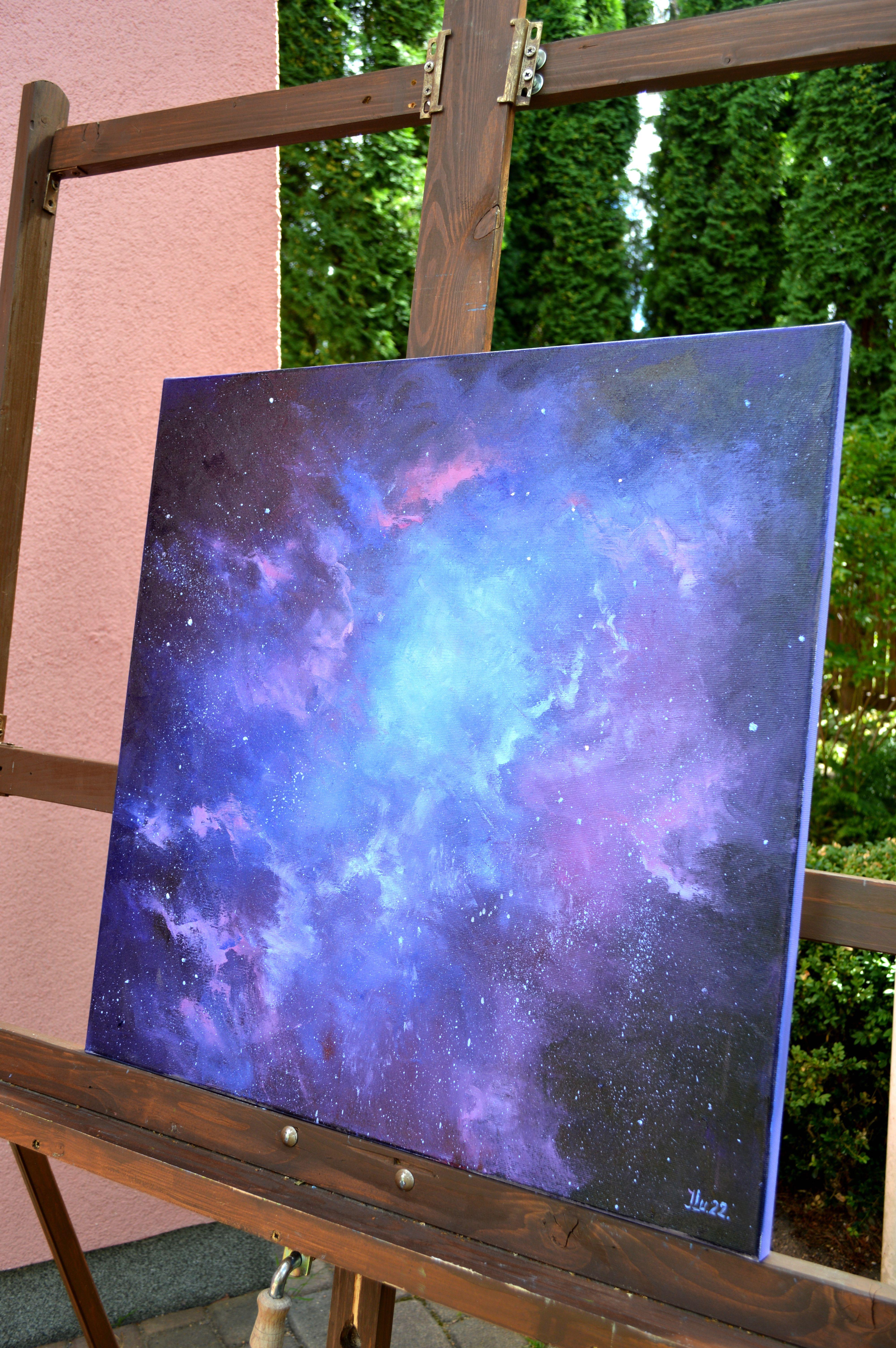 Ma galaxie - Violet Interior Painting par Elena Lukina