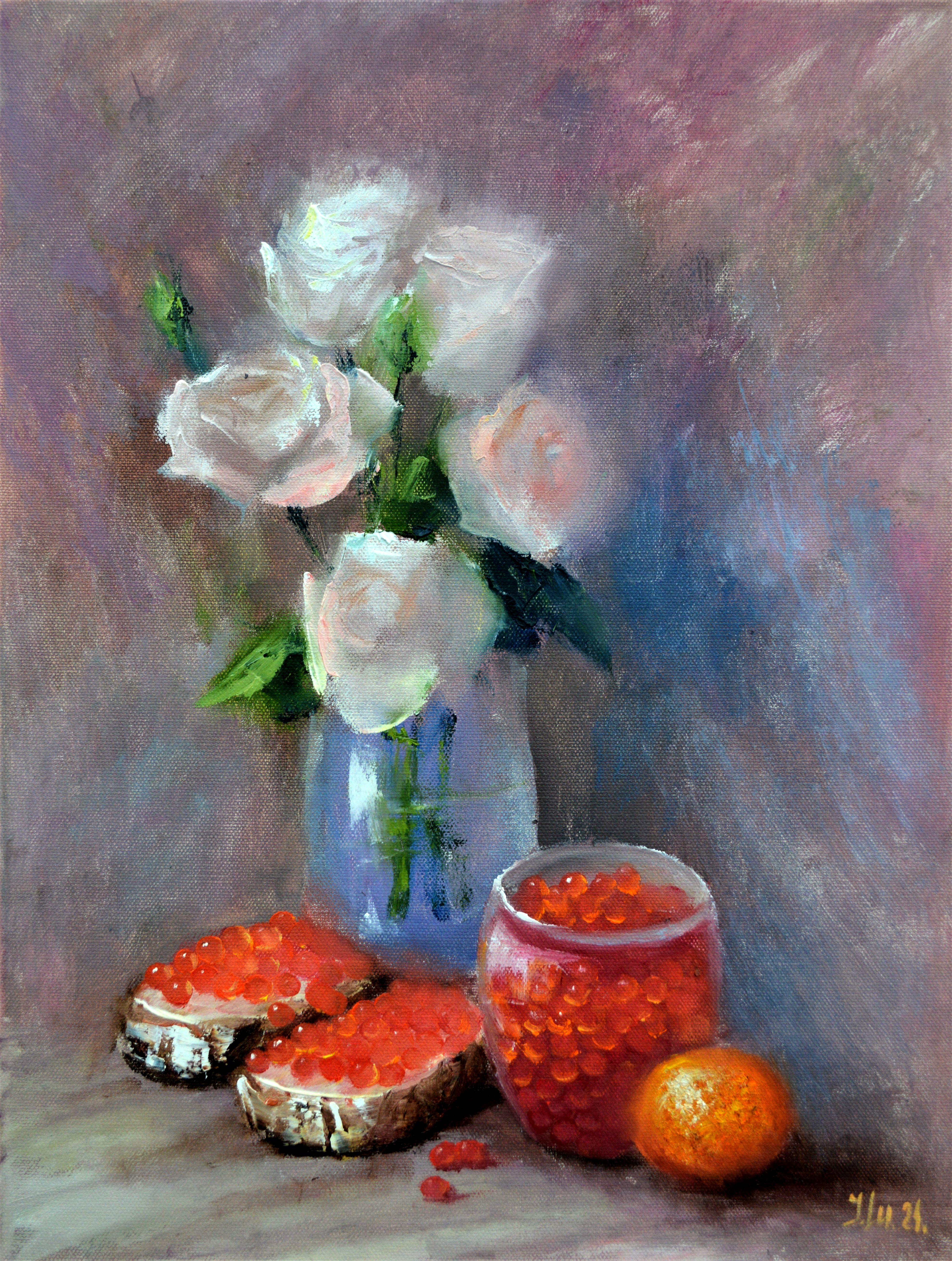 Elena Lukina Still-Life Painting - New Year's breakfast 40X30