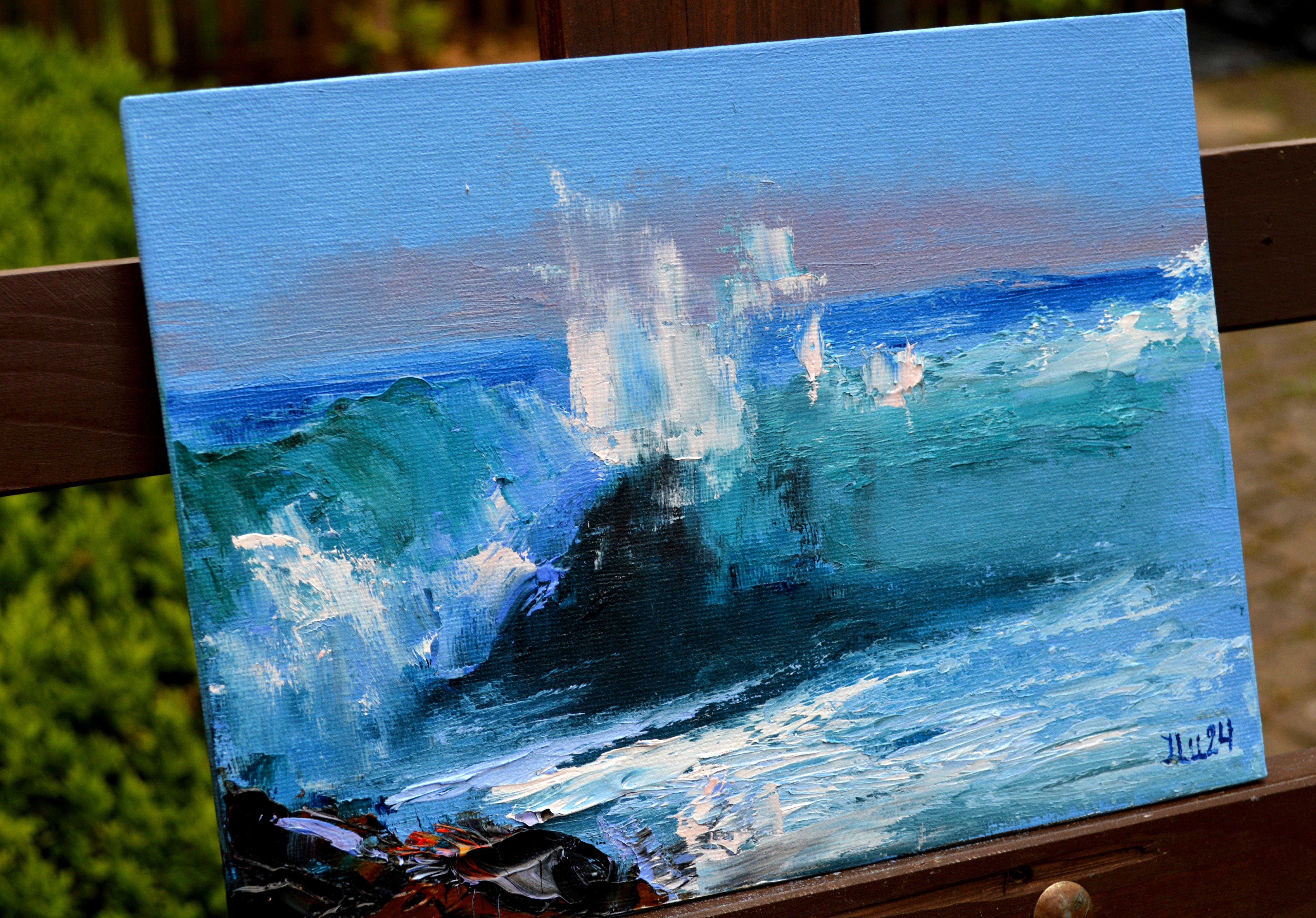 Movimiento oceánico - Painting Expresionista de Elena Lukina