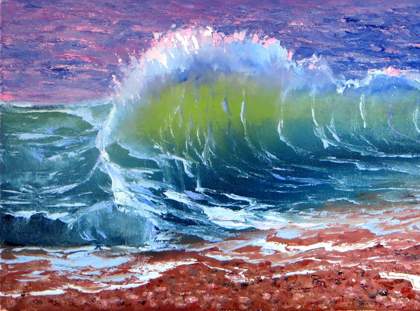 Sulla cresta dell'onda - Painting di Elena Lukina