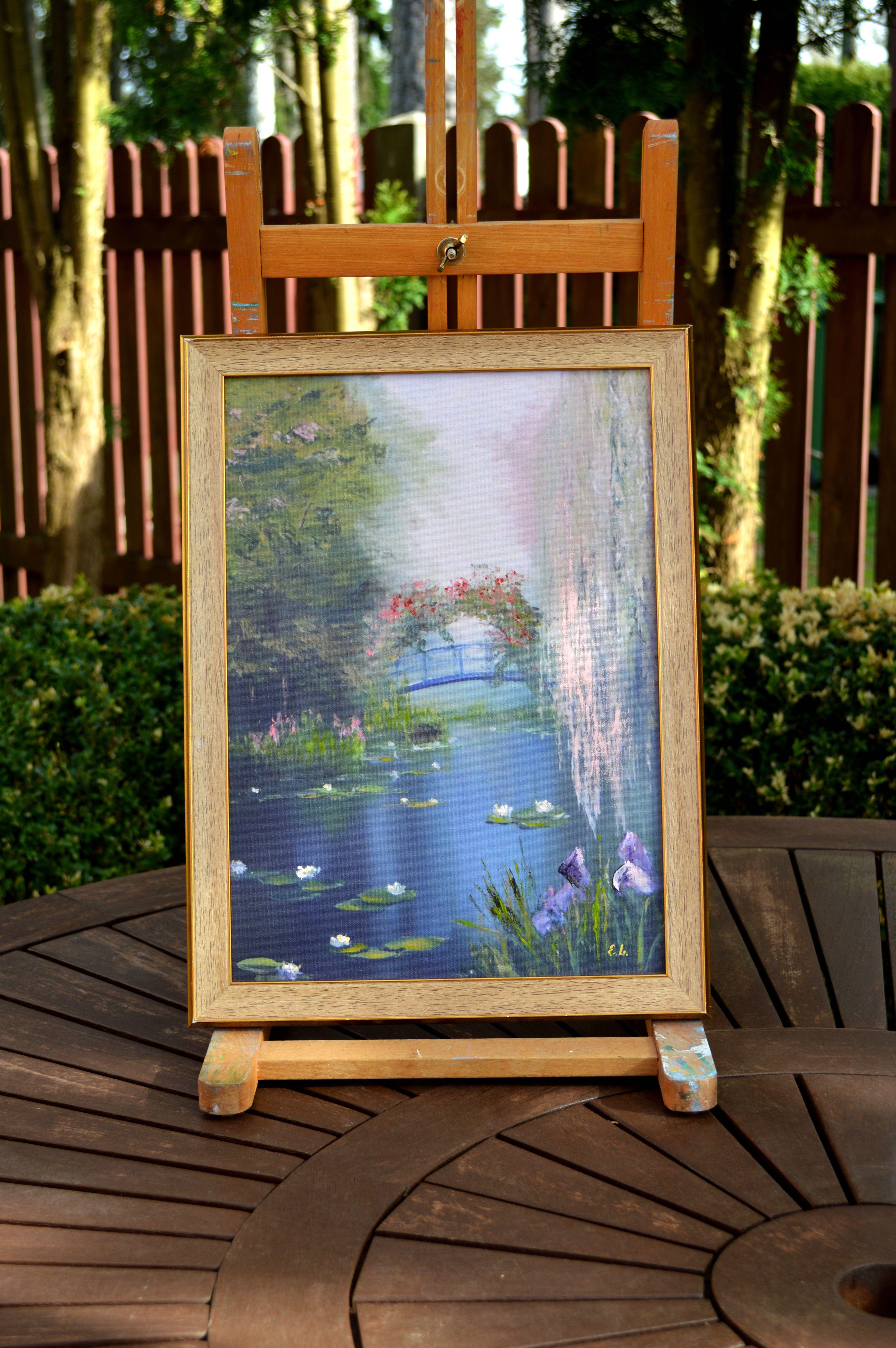 Overgrown pond - Painting by Elena Lukina