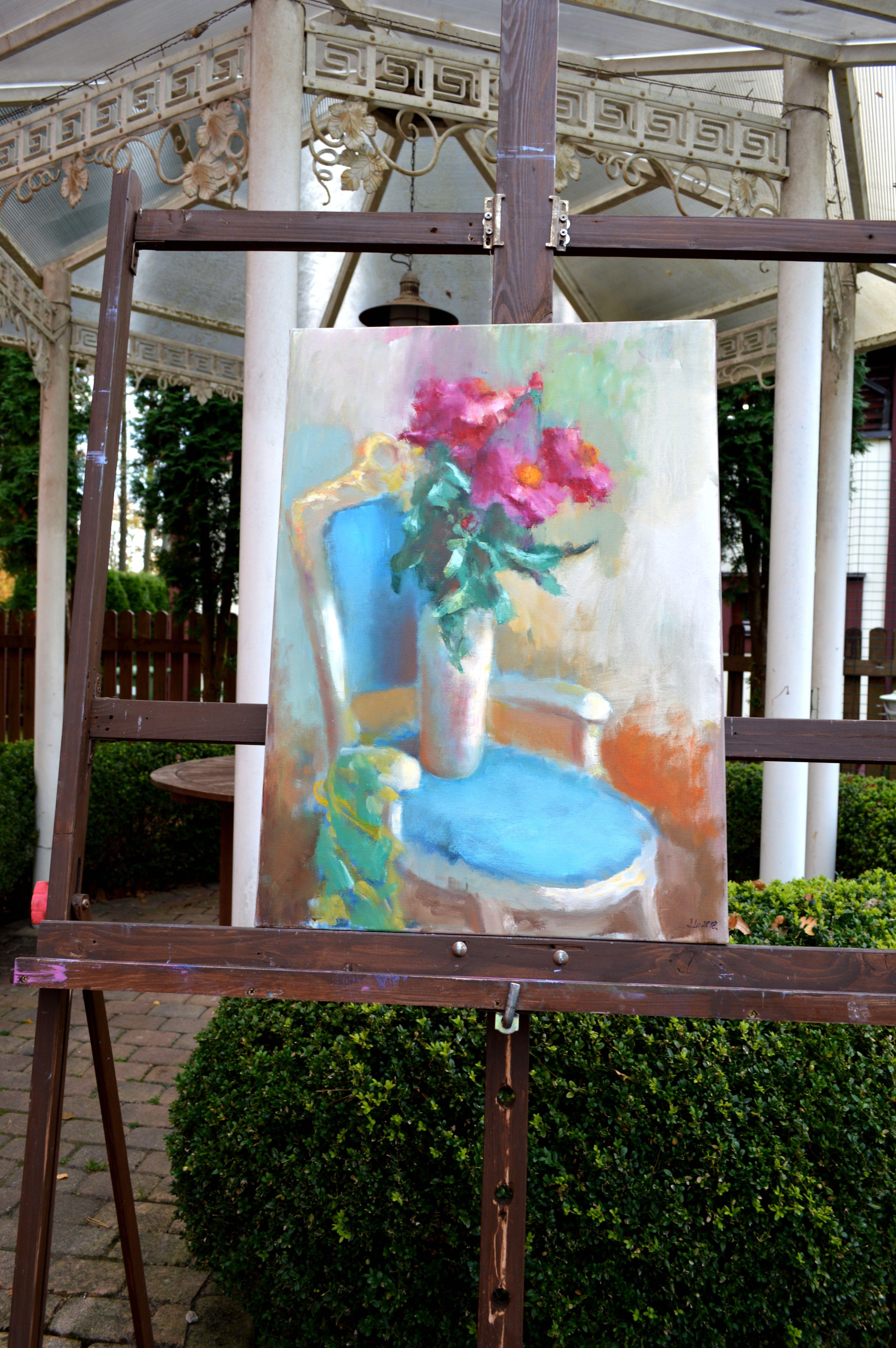 Pastel Still Art - Gray Interior Painting by Elena Lukina