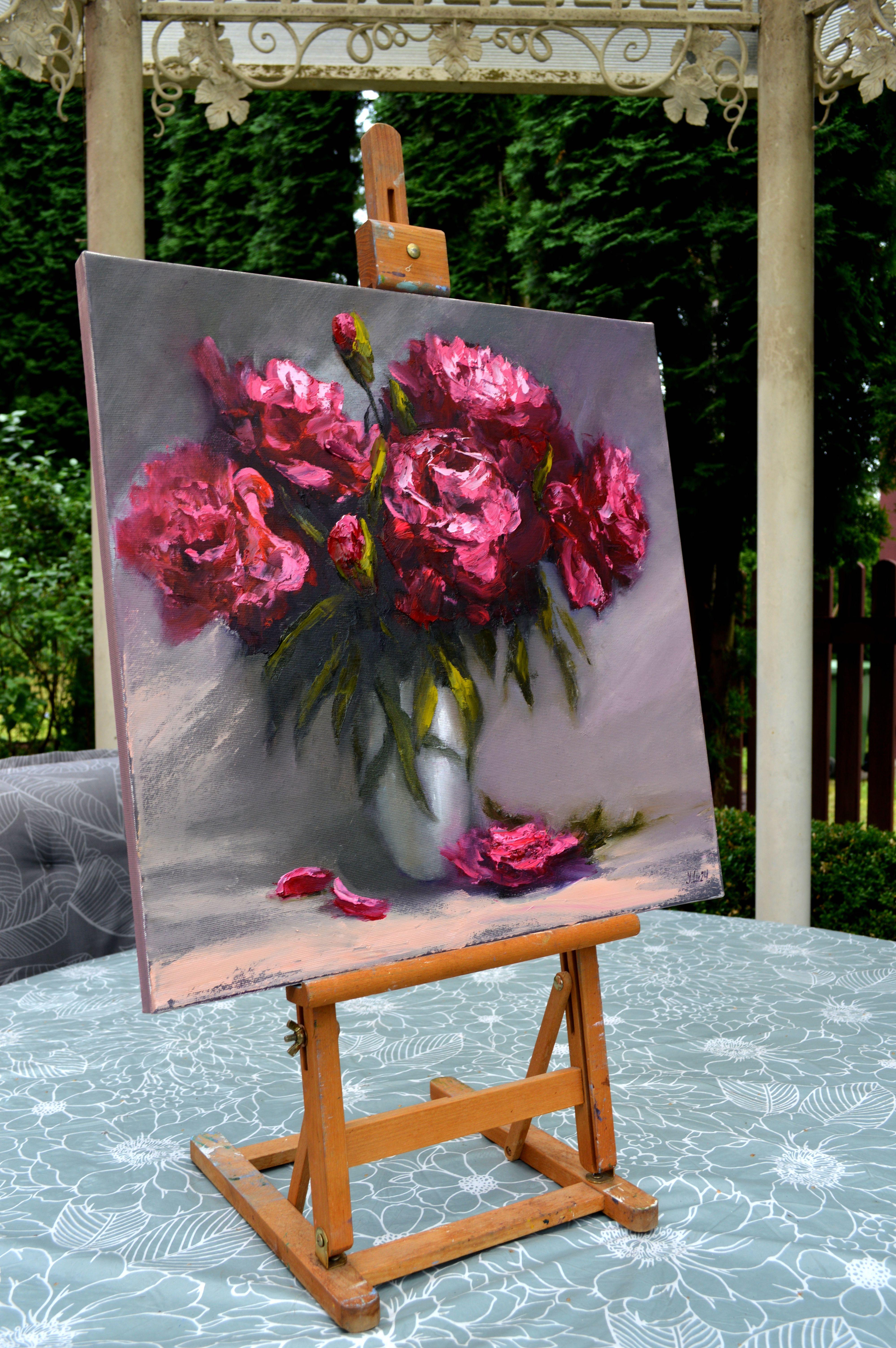 Expresión de la peonía - Painting Expresionista de Elena Lukina