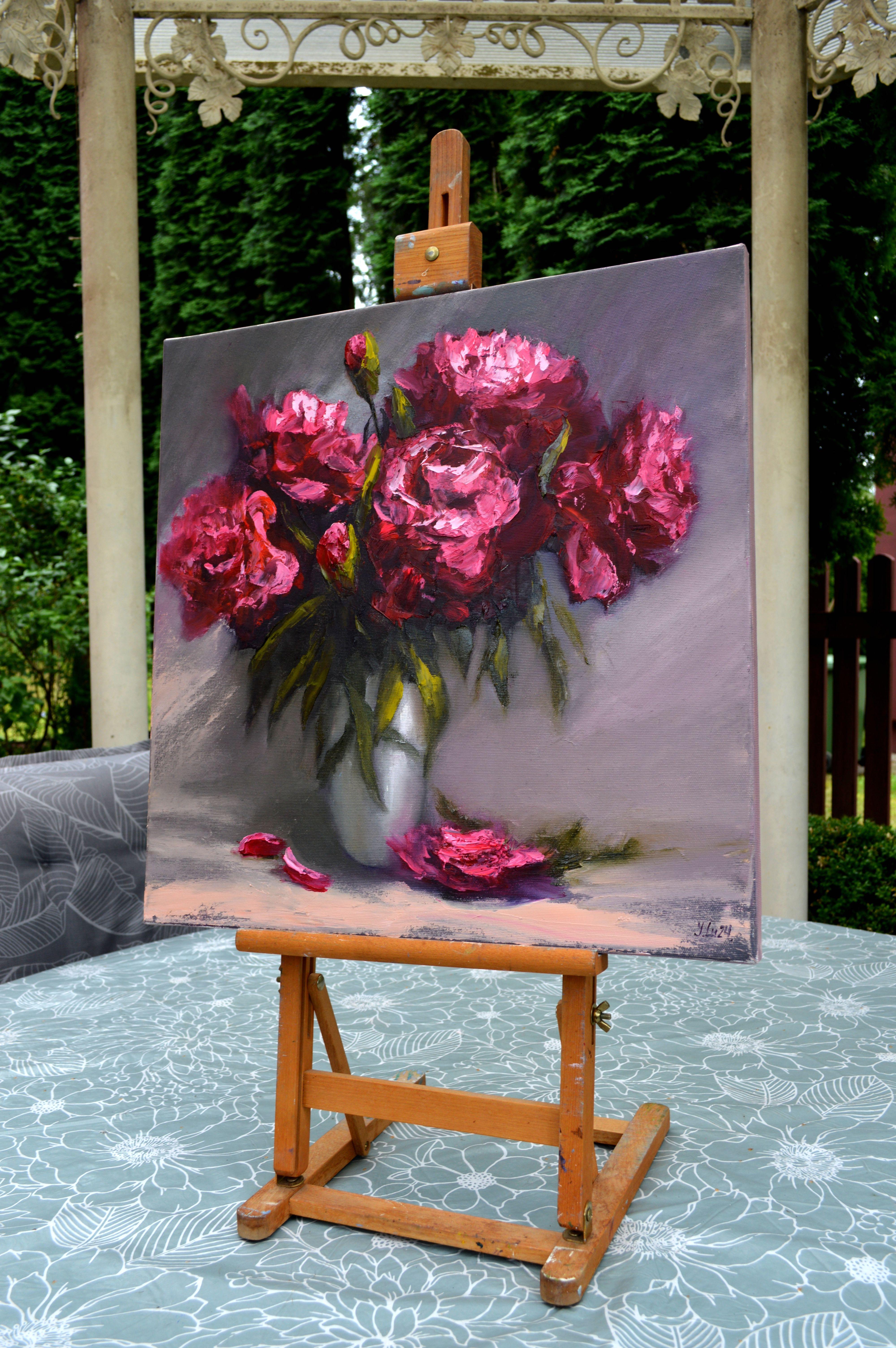 Expresión de la peonía - Interior Painting Gris de Elena Lukina