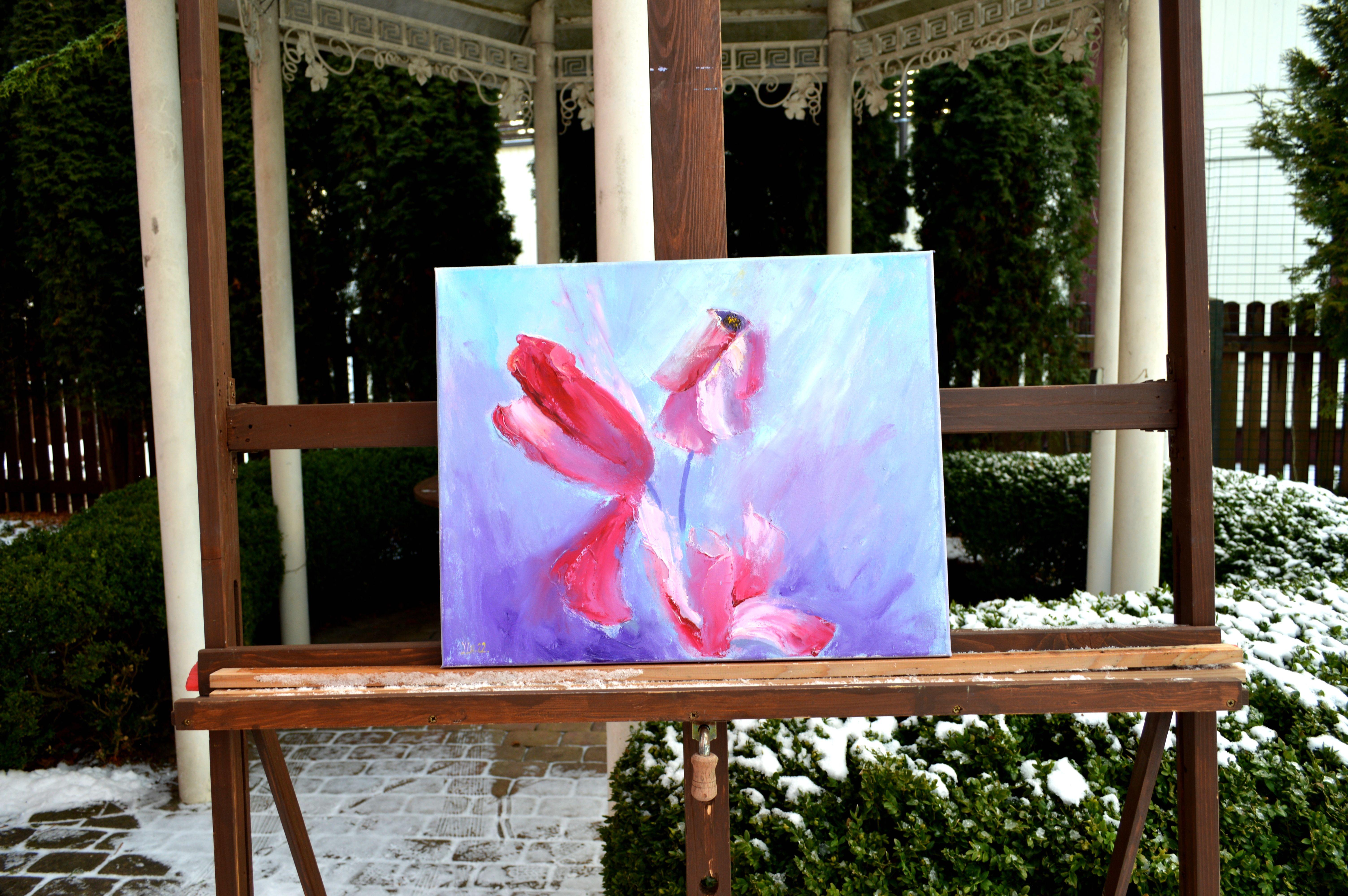 Pink flowers - Painting by Elena Lukina