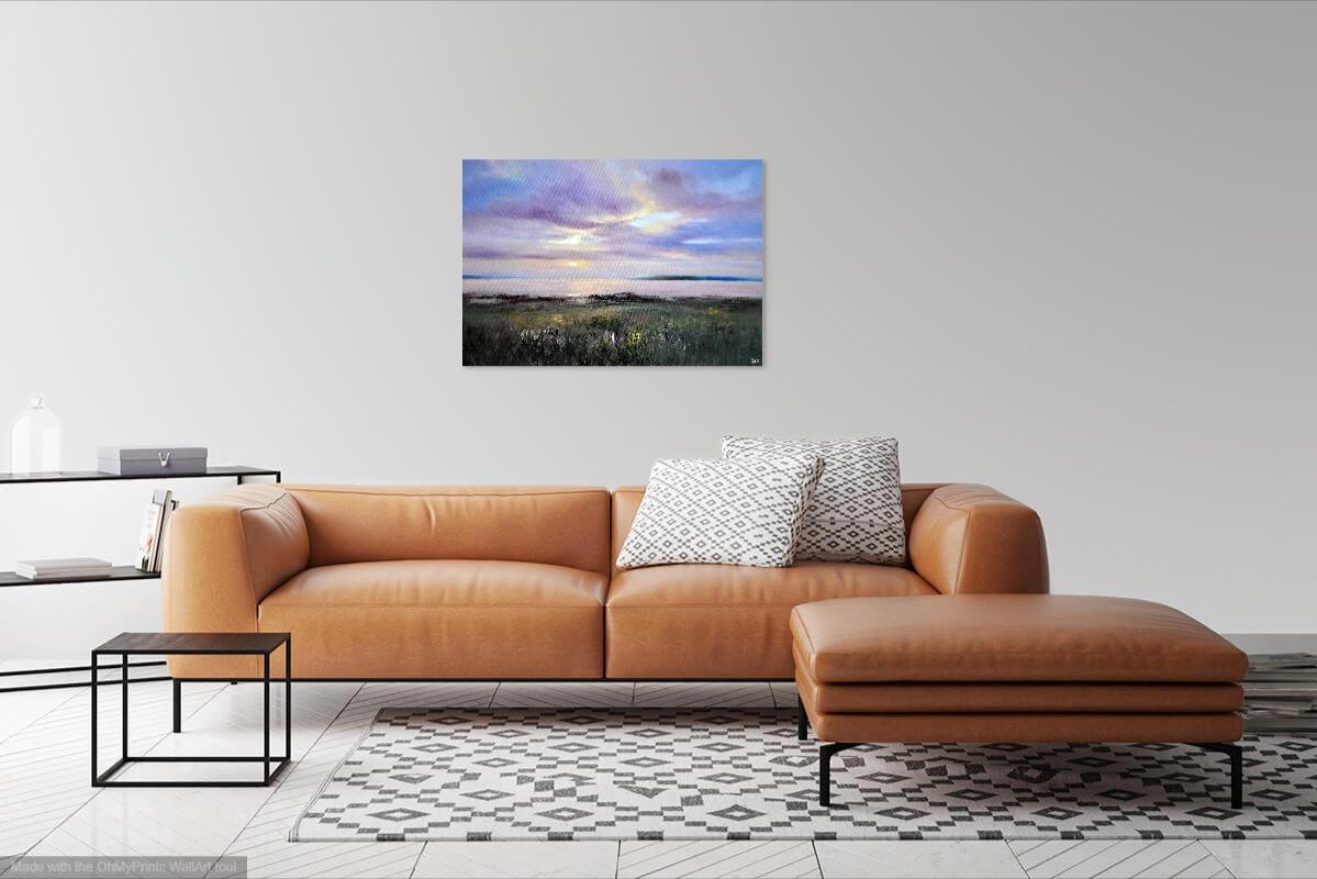 Pink sunset by the river For Sale 8