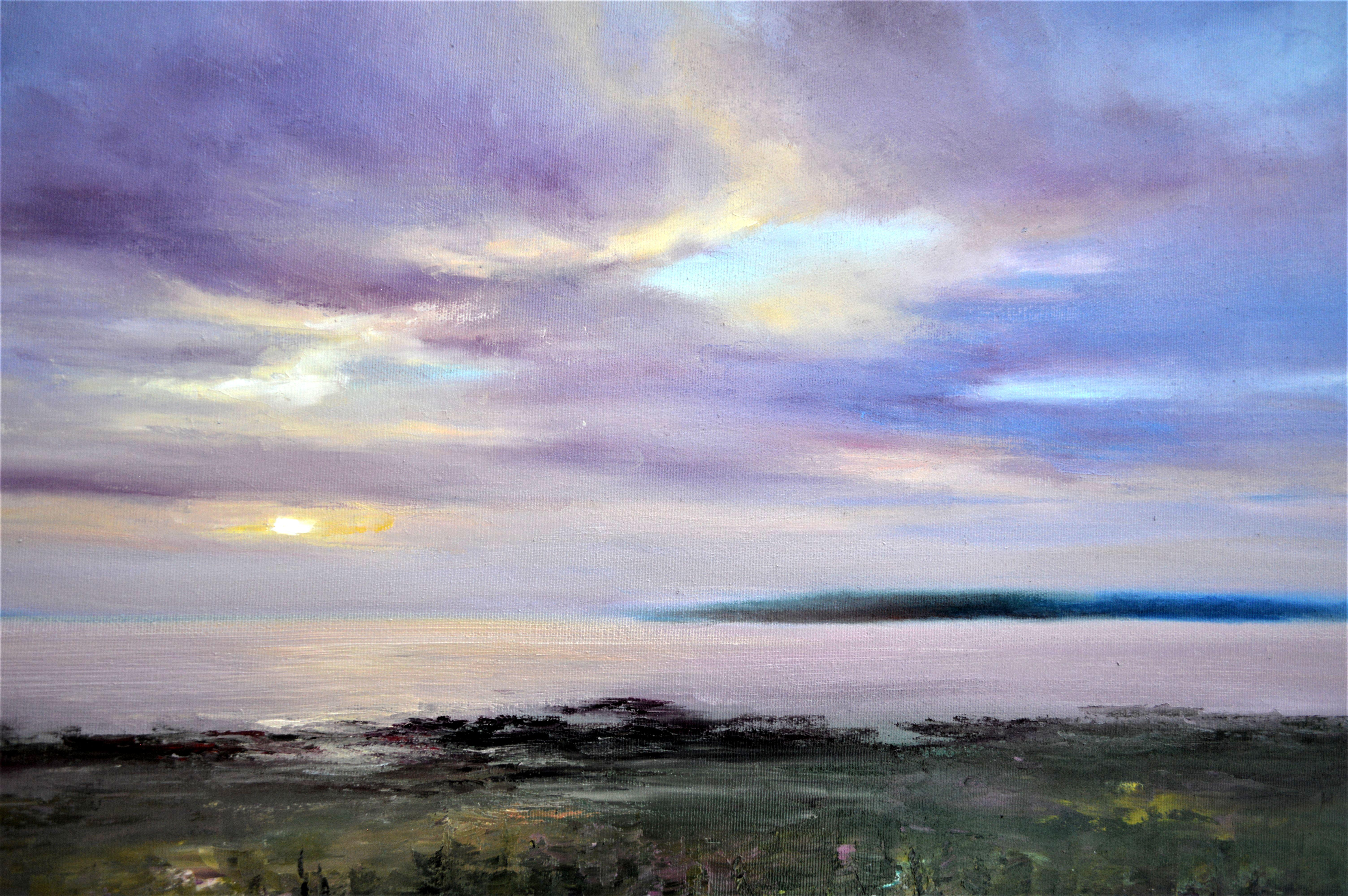Pink sunset by the river For Sale 3