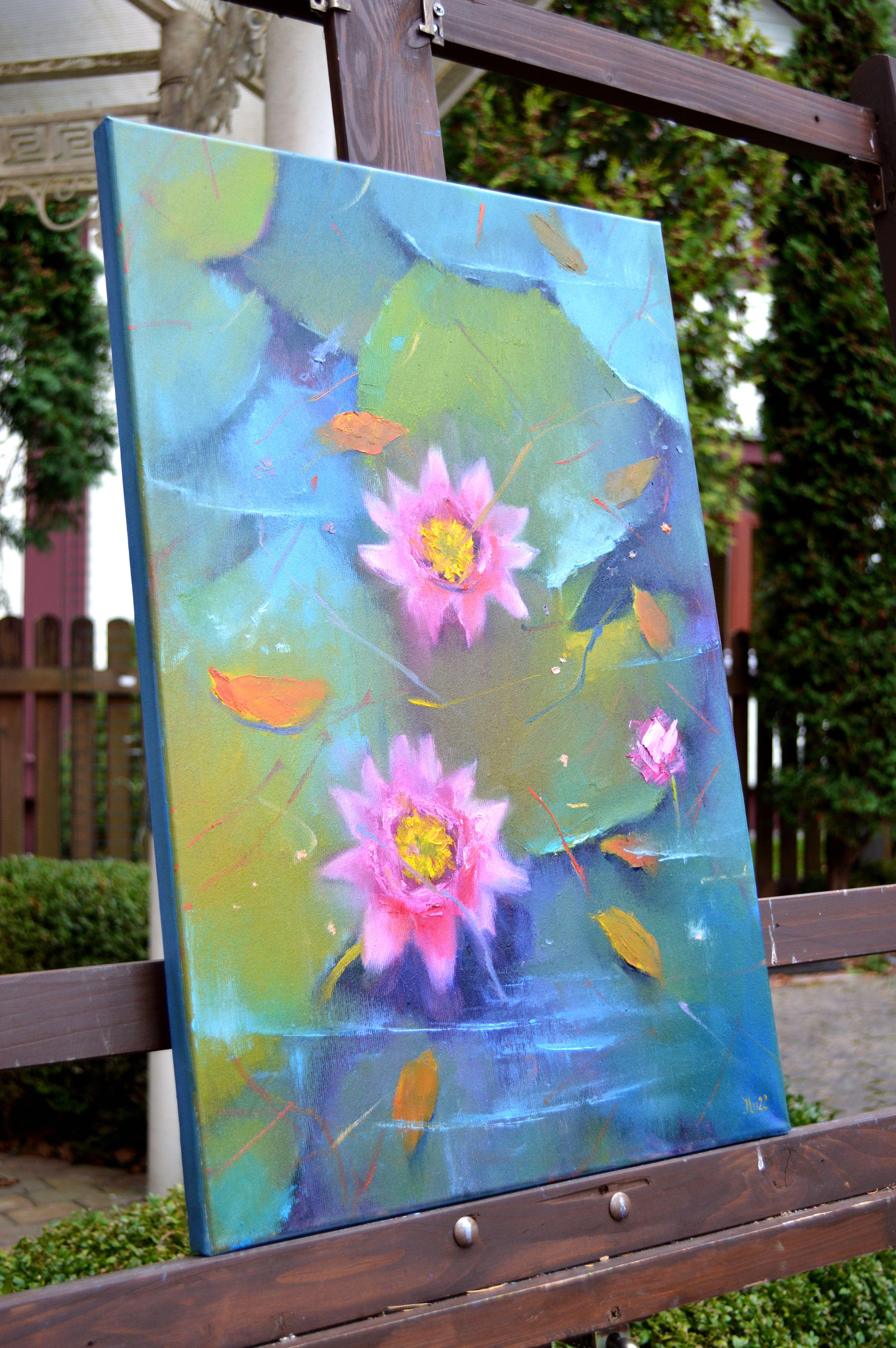 Teich 60X40 (Blau), Landscape Painting, von Elena Lukina