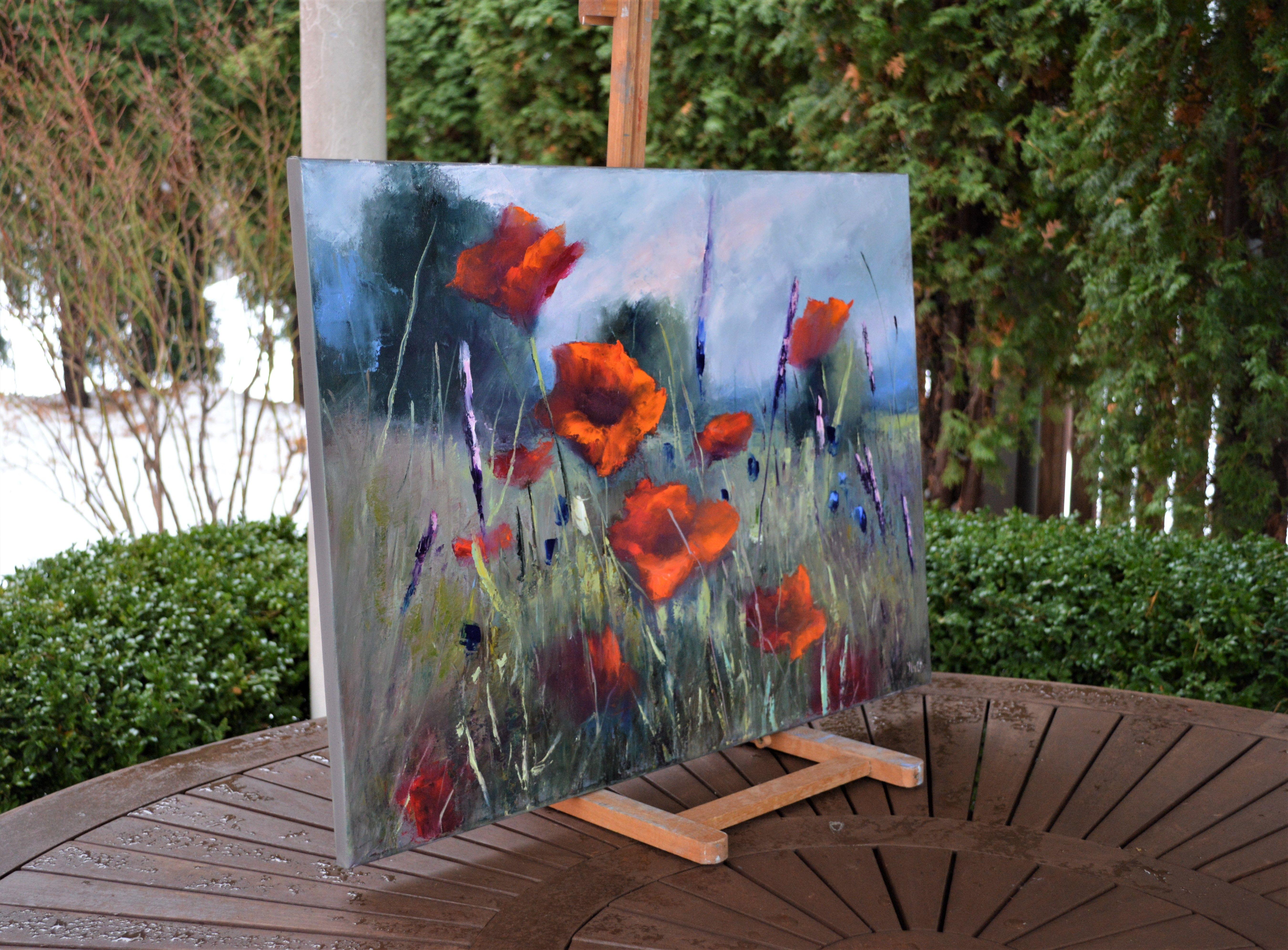 ppy meadow 50X70 (Grau), Interior Painting, von Elena Lukina