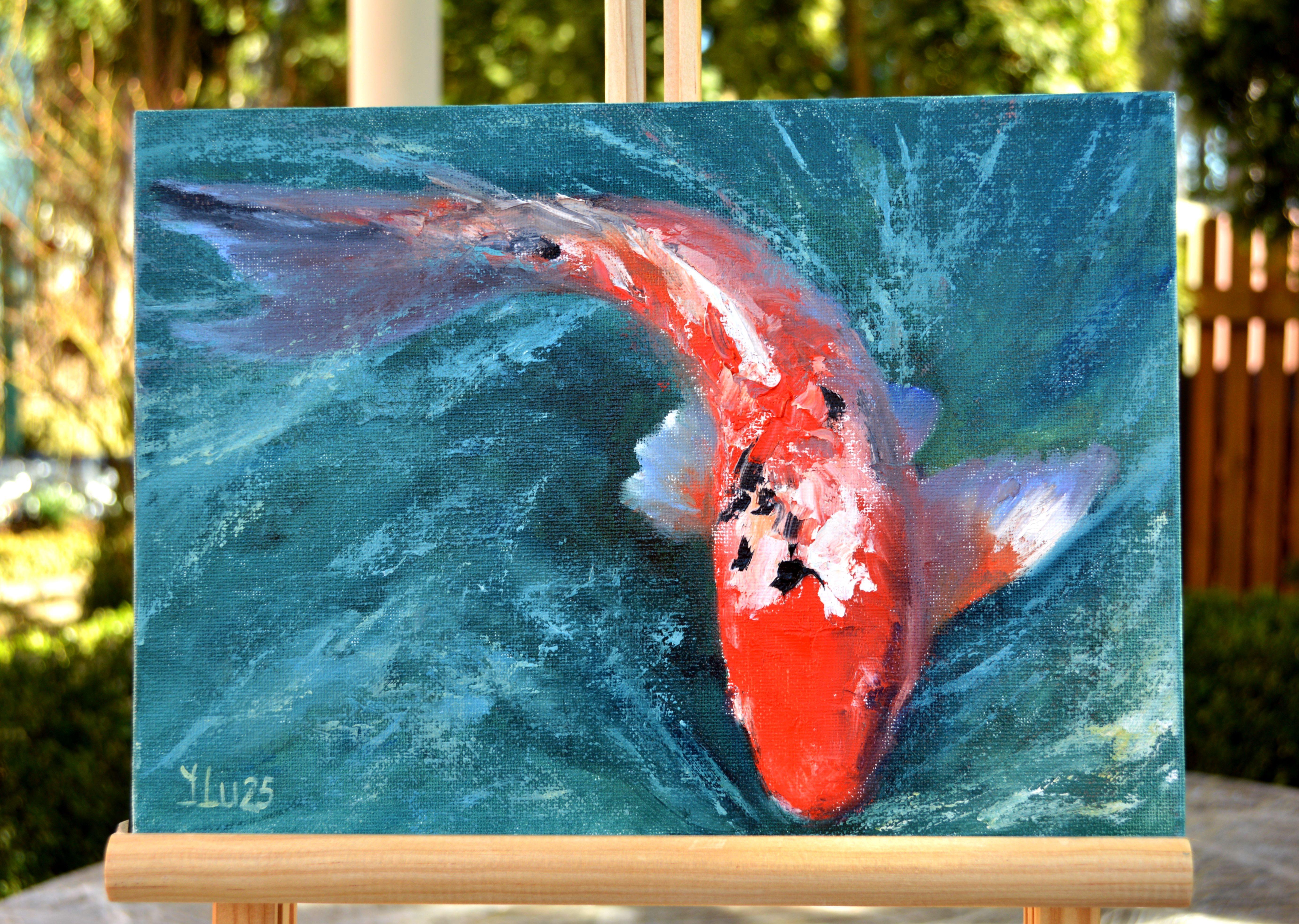 Carpa roja - Painting de Elena Lukina