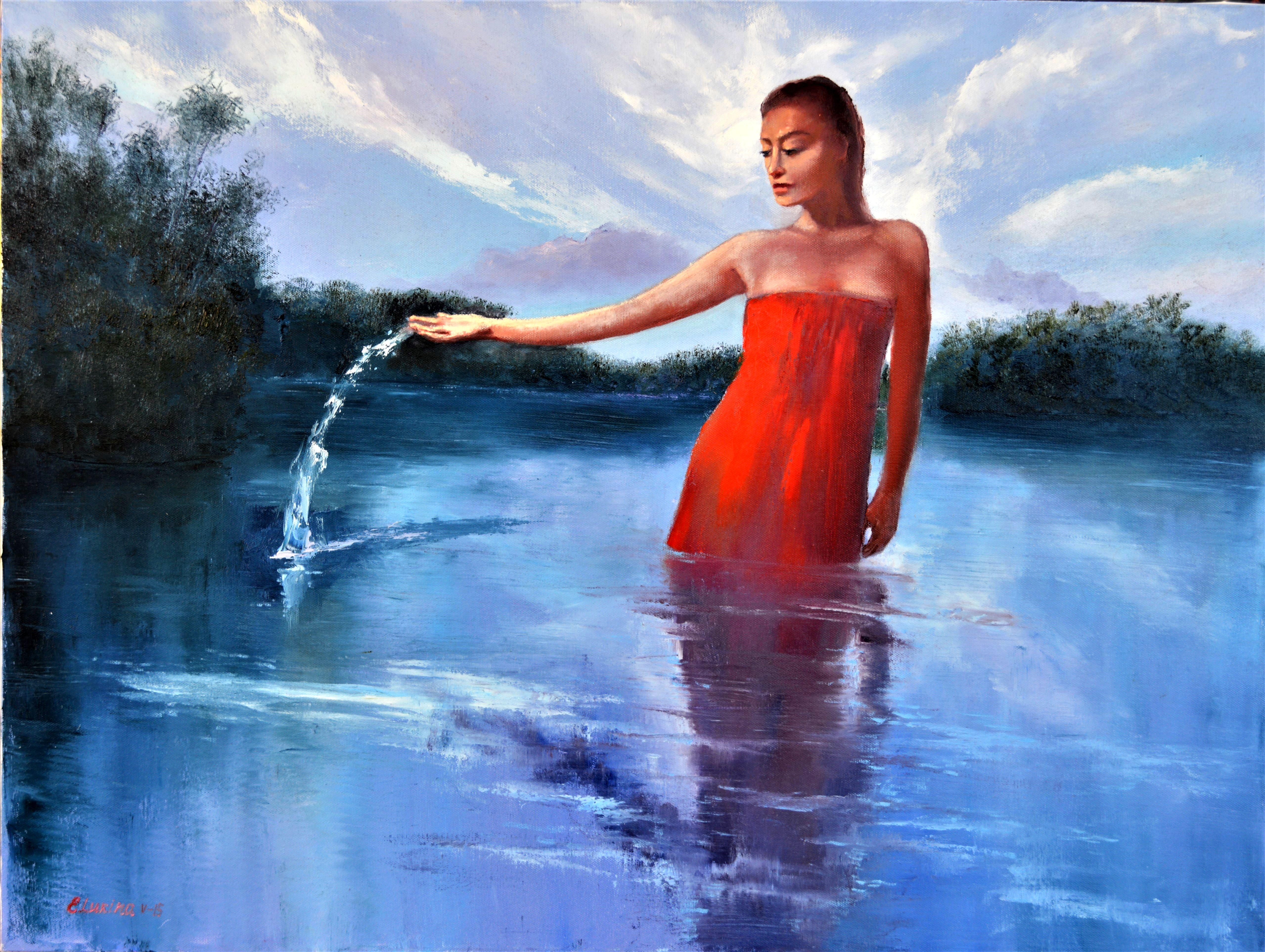 Red dress 60X80 oil, Valentine’s Day gifts art
