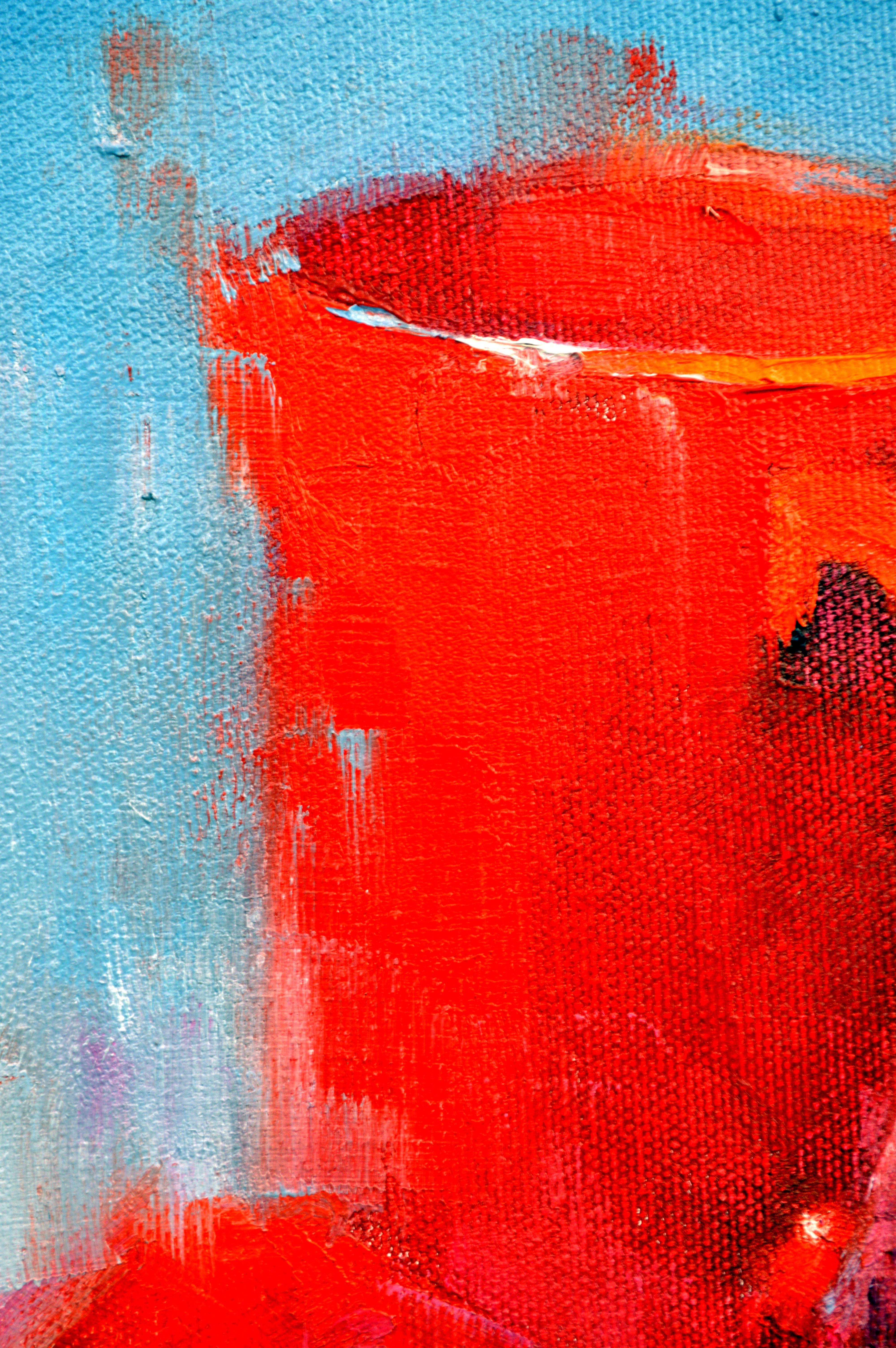 Rot & Rot 30X30 Ölgemälde, Rot im Angebot 10