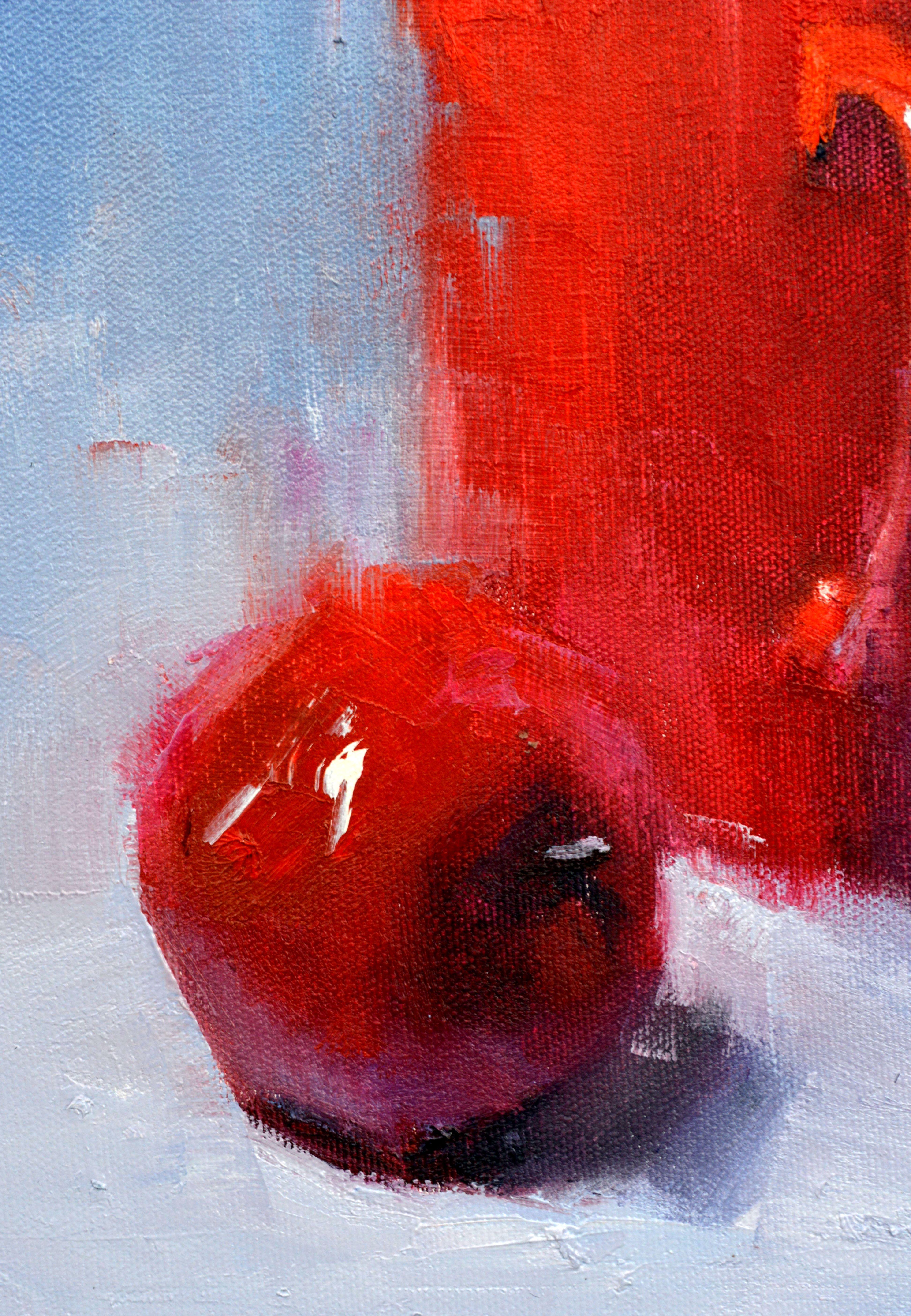 Peinture à l'huile Red & Red 30X30, cadeau de Saint-Valentin, art en vente 9