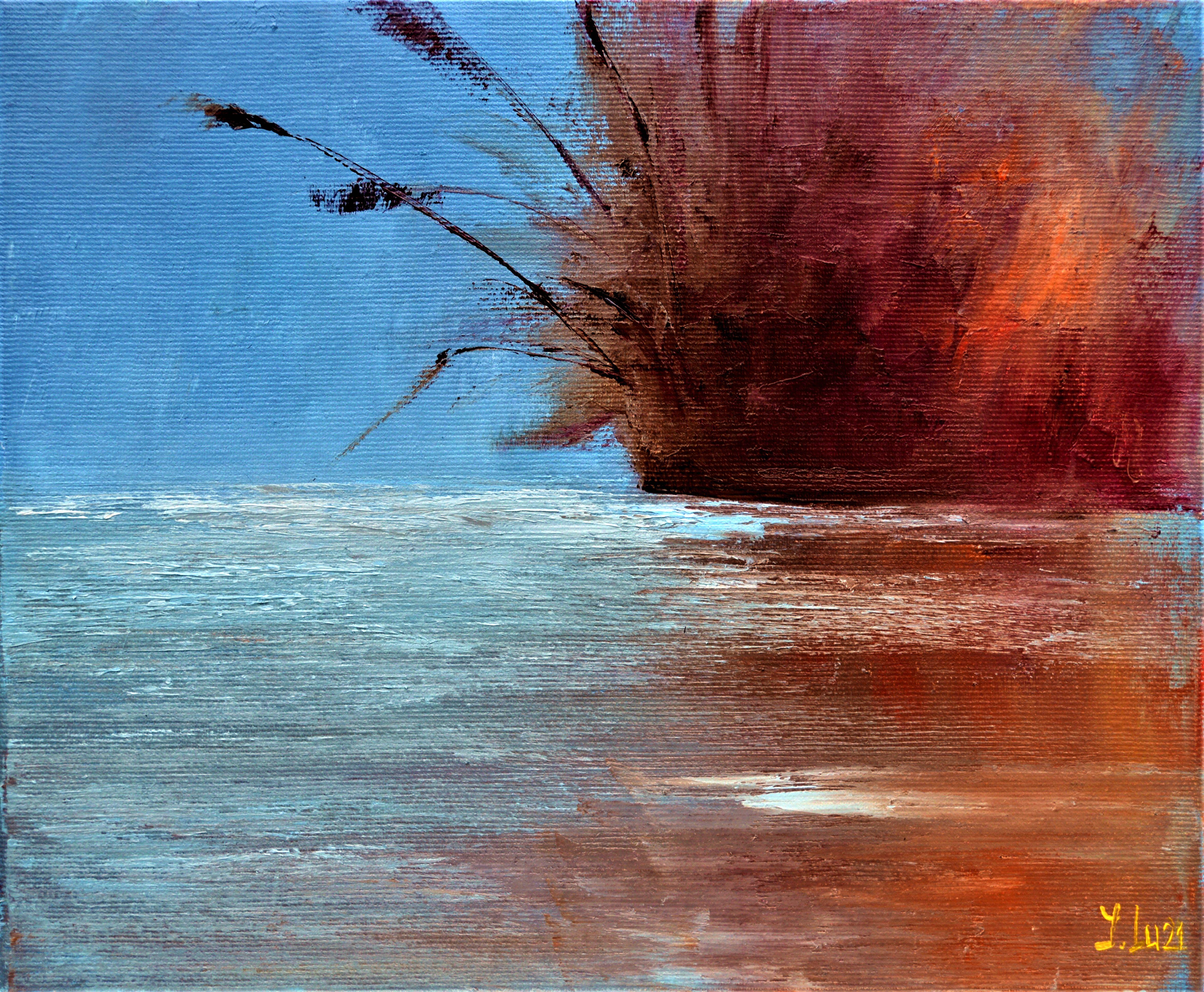 Elena Lukina Interior Painting - Reeds and a transparent pond