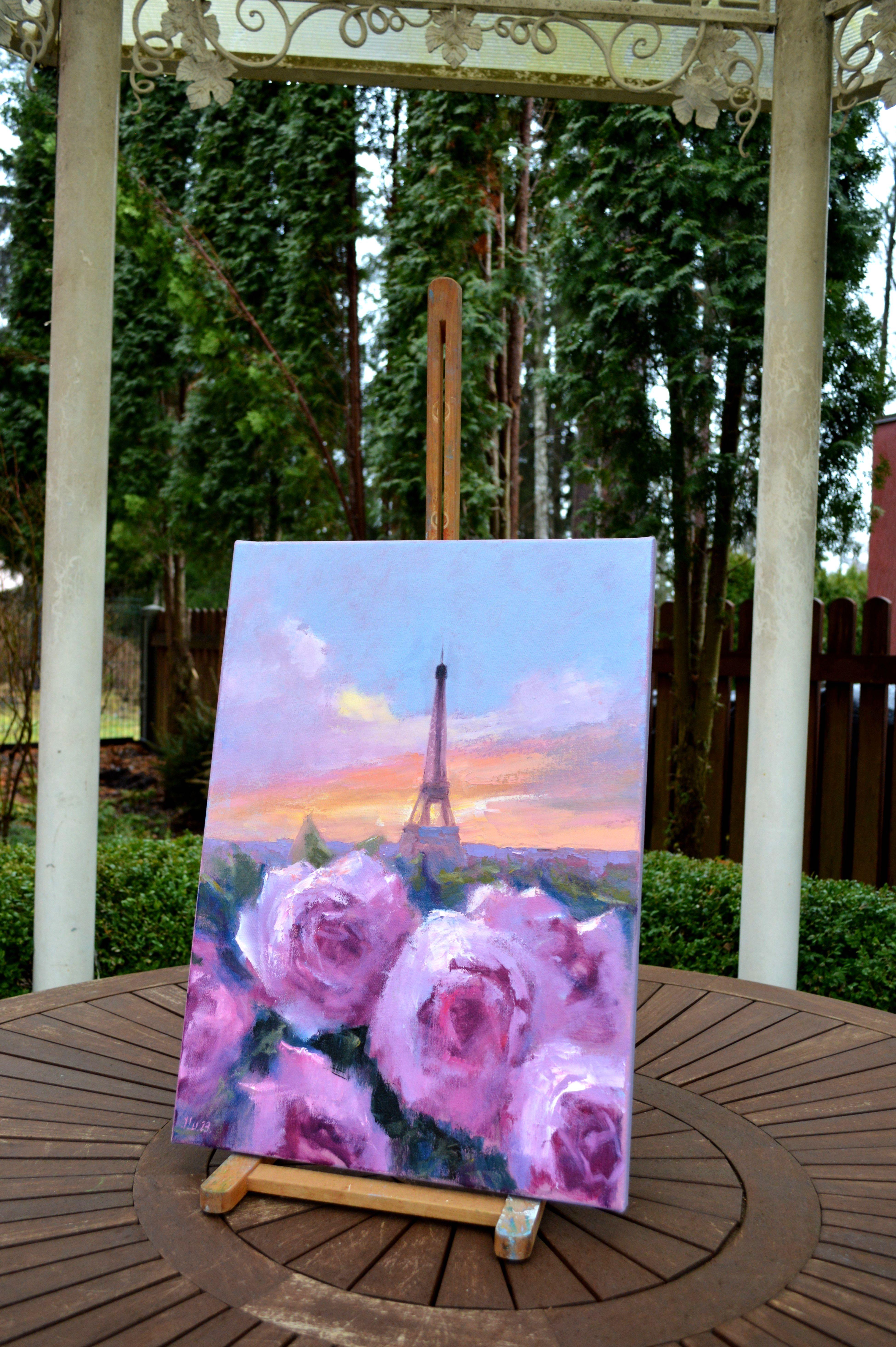 Romance in Paris 55X40 oil on canvas,  PARIS - CITY OF LOVERS For Sale 11
