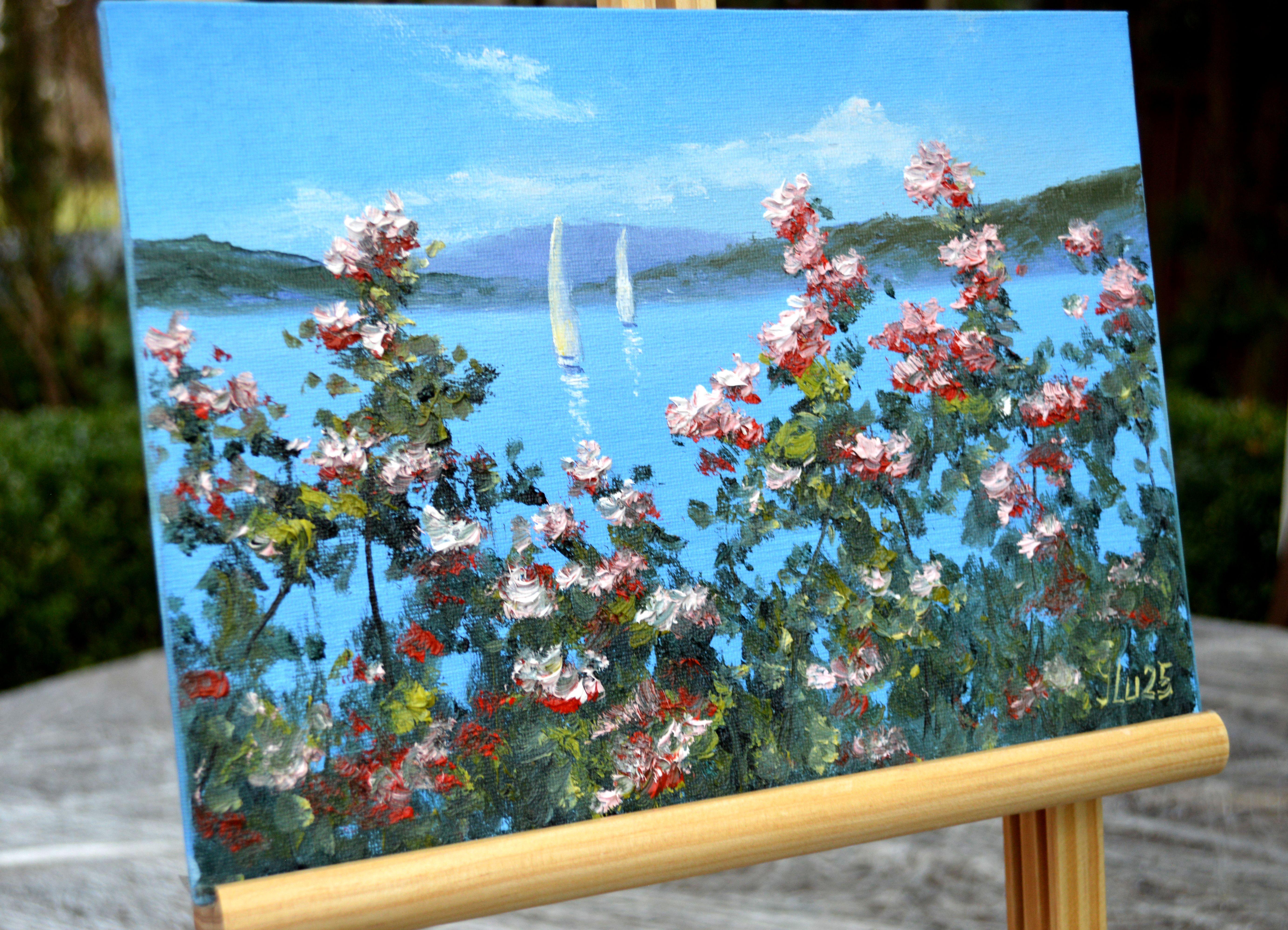 Romanticismo del mare 21X30 - Painting Espressionista di Elena Lukina