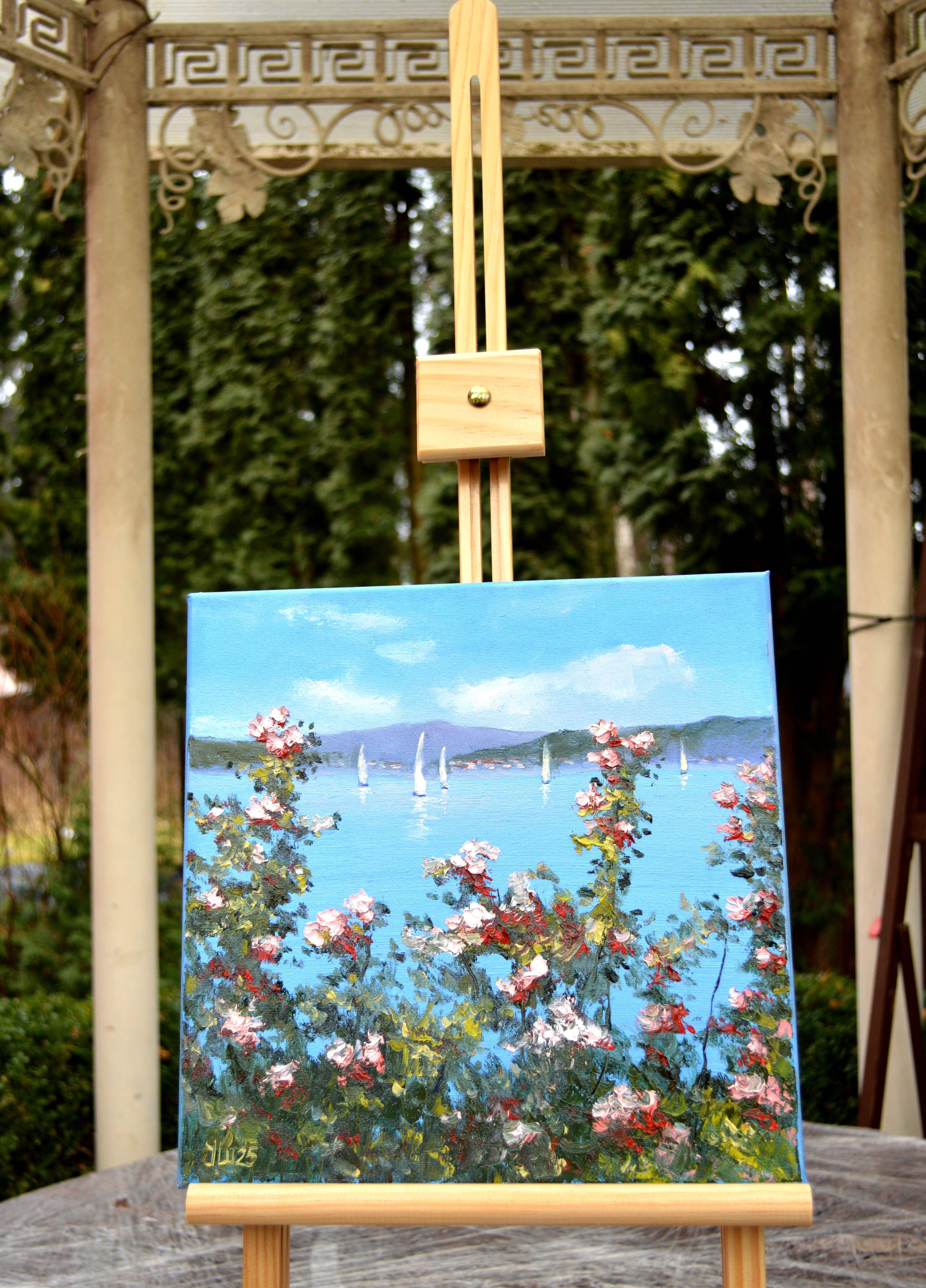 Romantik des Meeres 30X30 – Painting von Elena Lukina