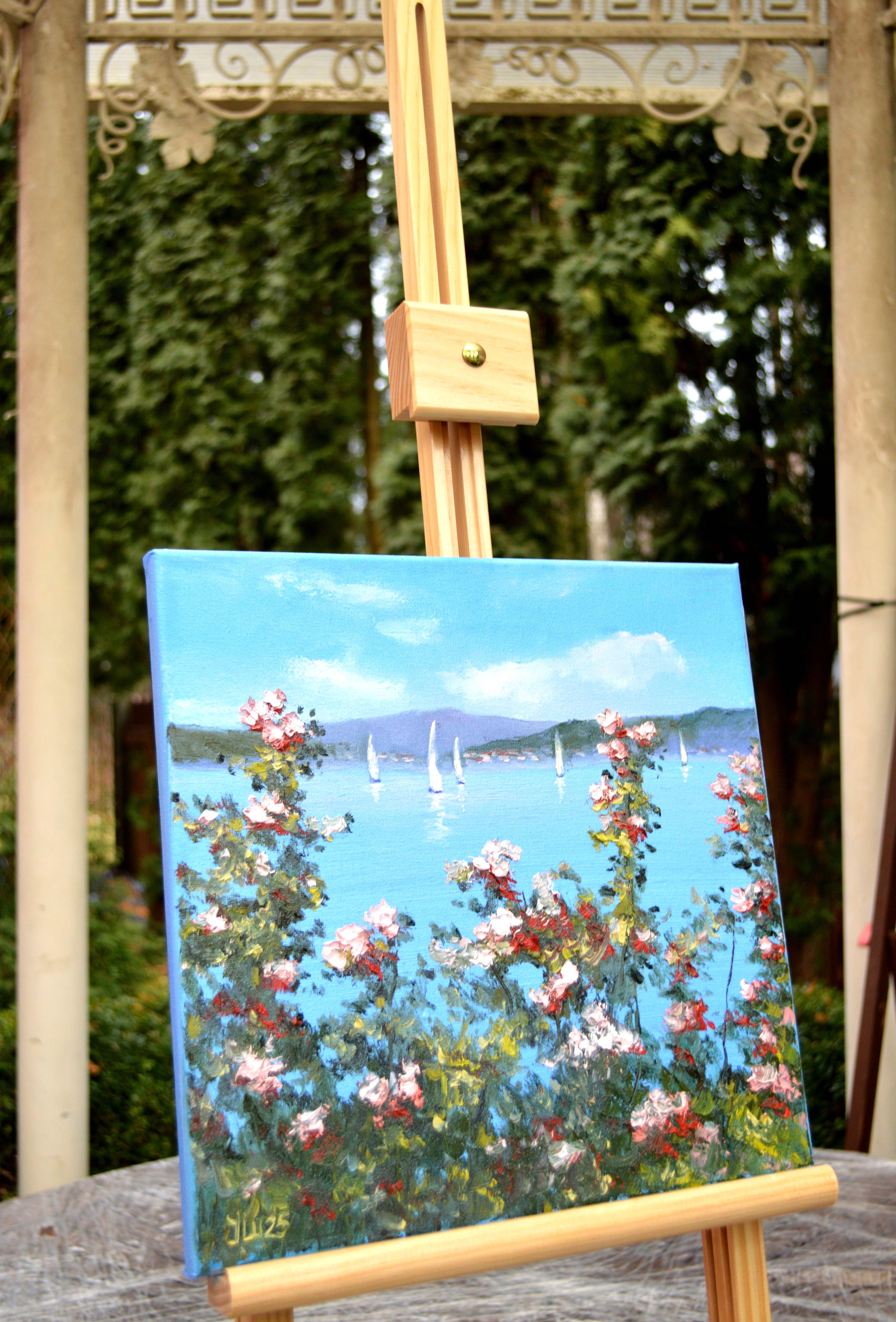 Romantik des Meeres 30X30 (Expressionismus), Painting, von Elena Lukina