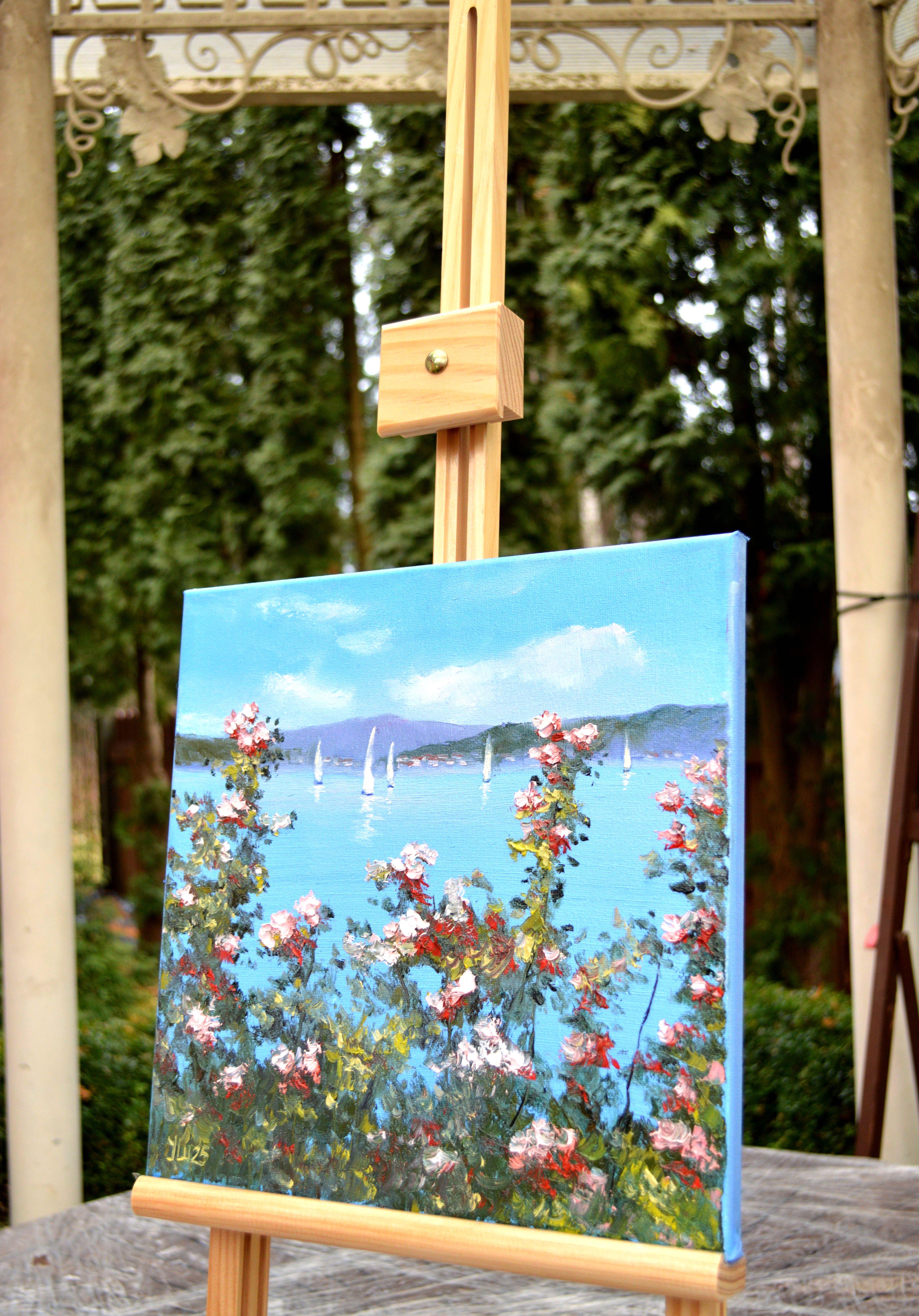 Romantik des Meeres 30X30 (Blau), Landscape Painting, von Elena Lukina