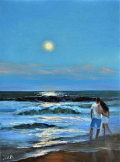 Romantische Blautöne 40X30 Ölgemälde