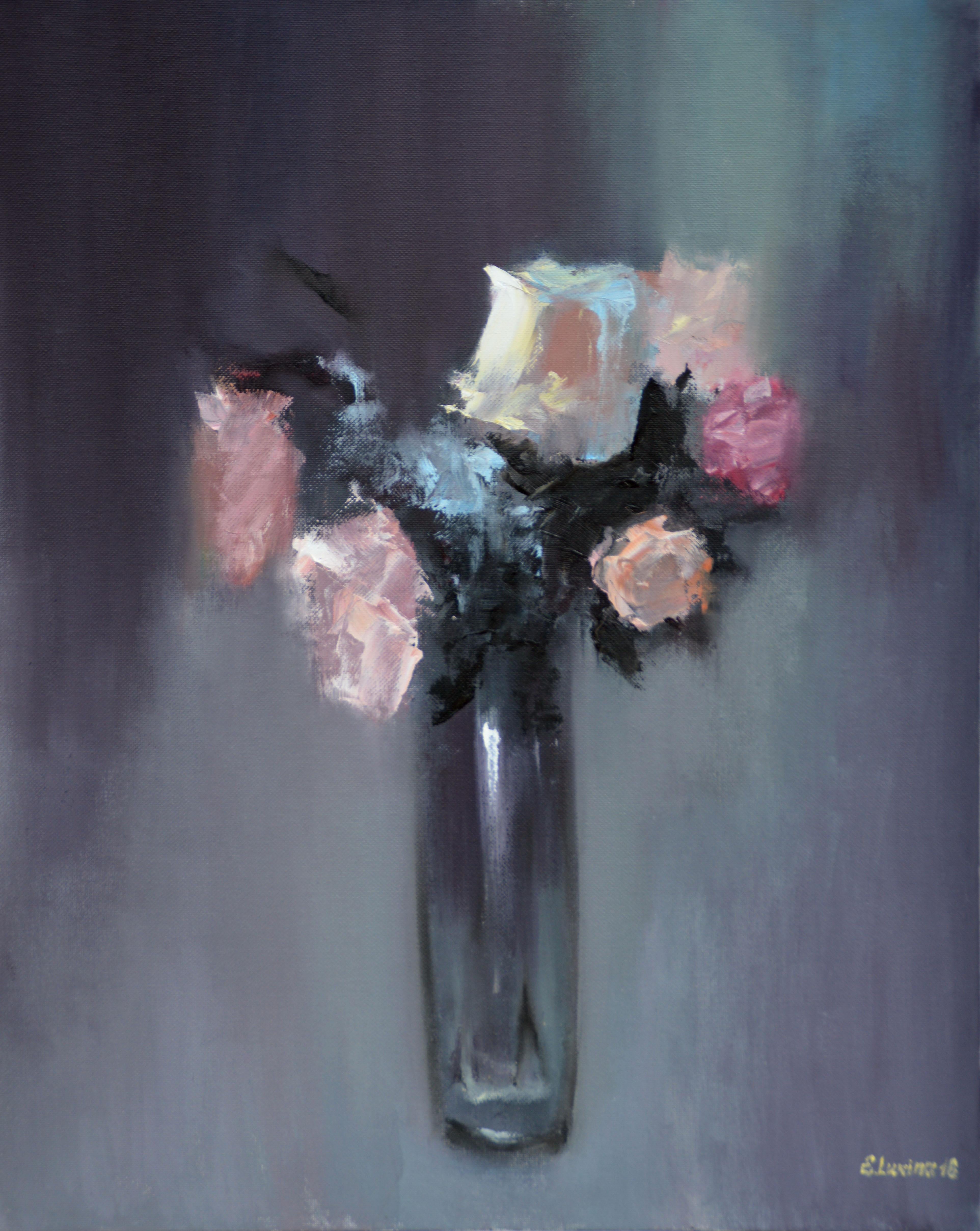 Interior Painting Elena Lukina - Roses dans un vase 50X40 peinture à l'huile