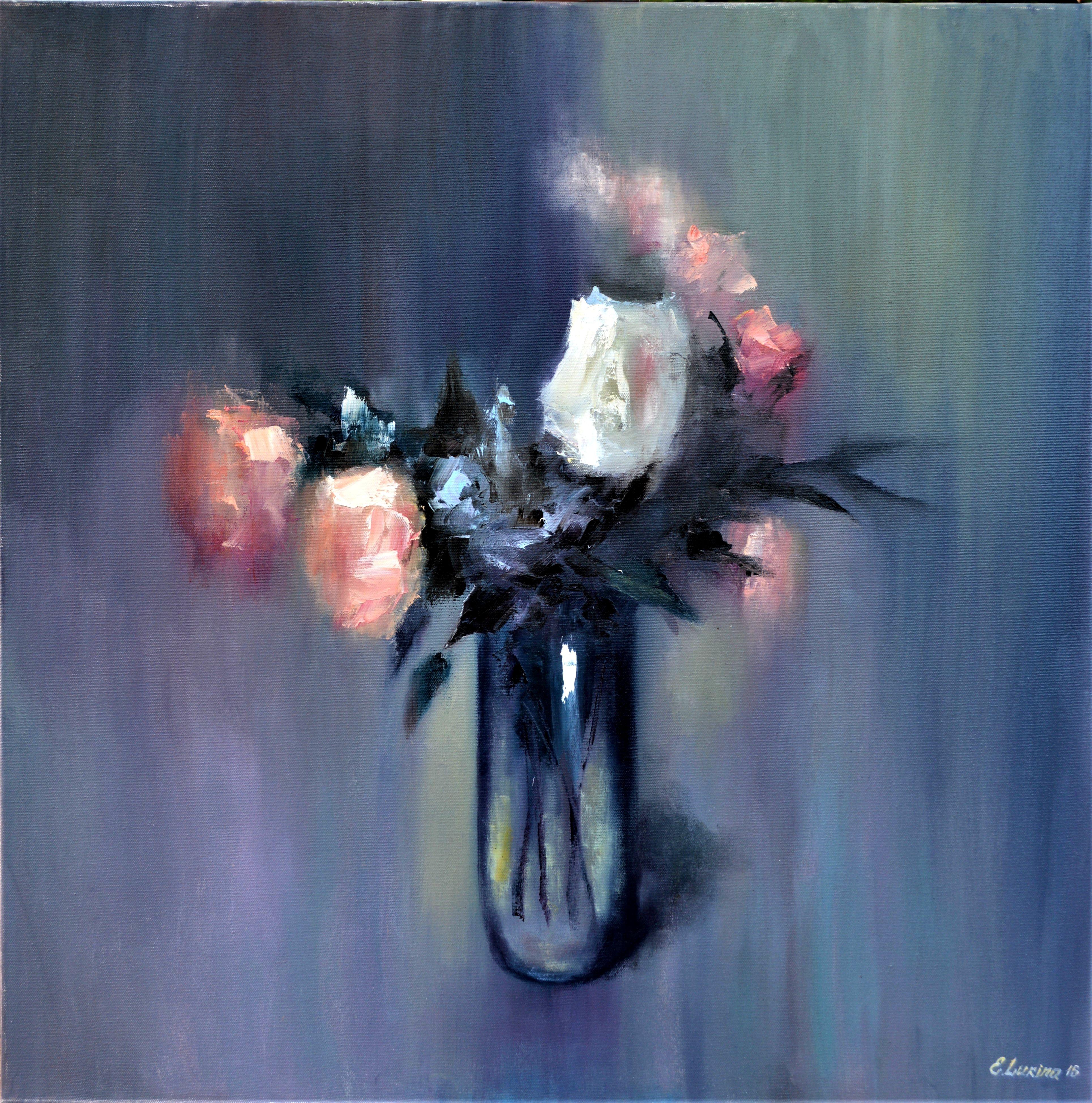 Elena Lukina Still-Life Painting - Roses in a vase