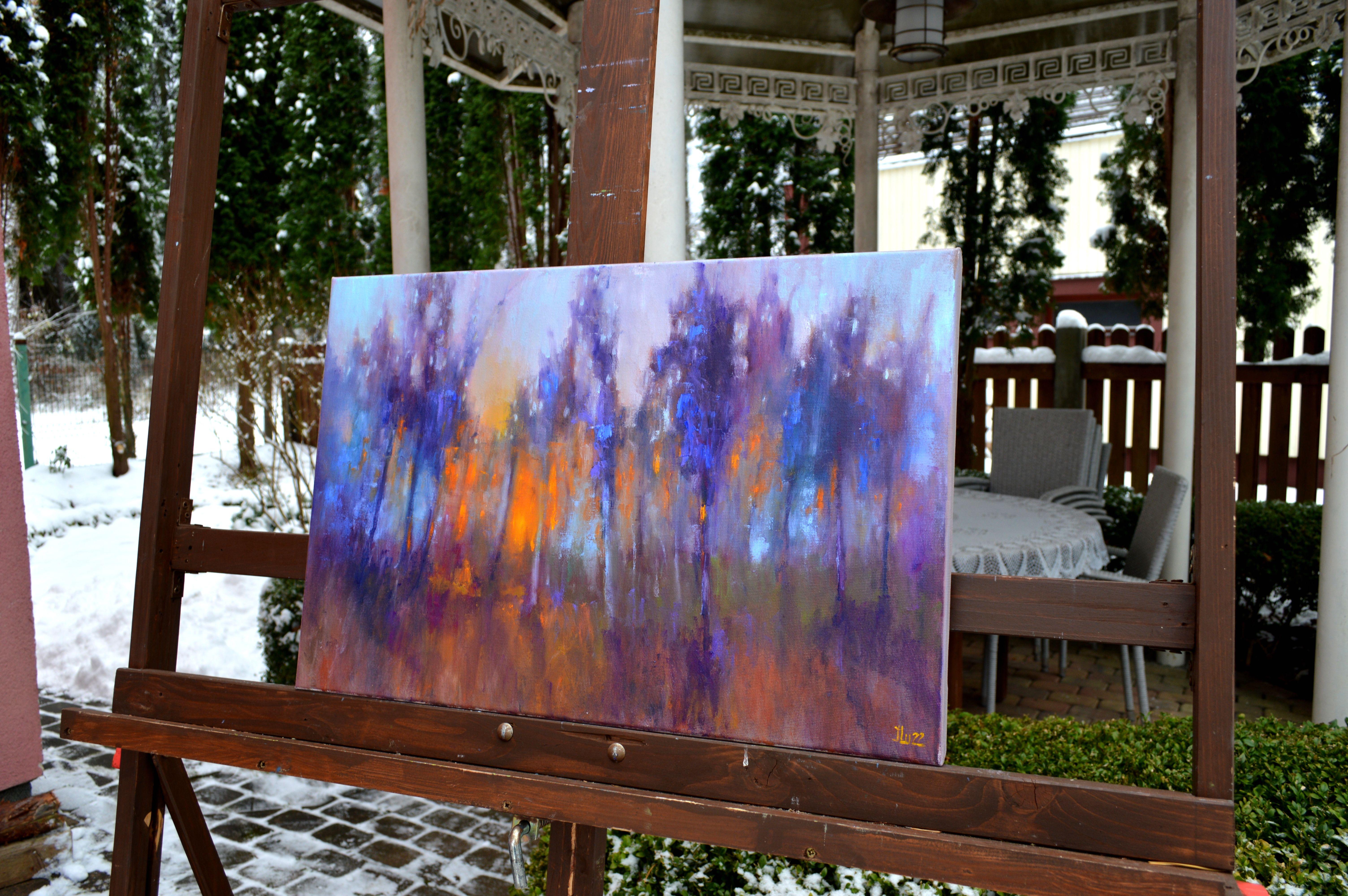 Saturday evening in November - Painting by Elena Lukina