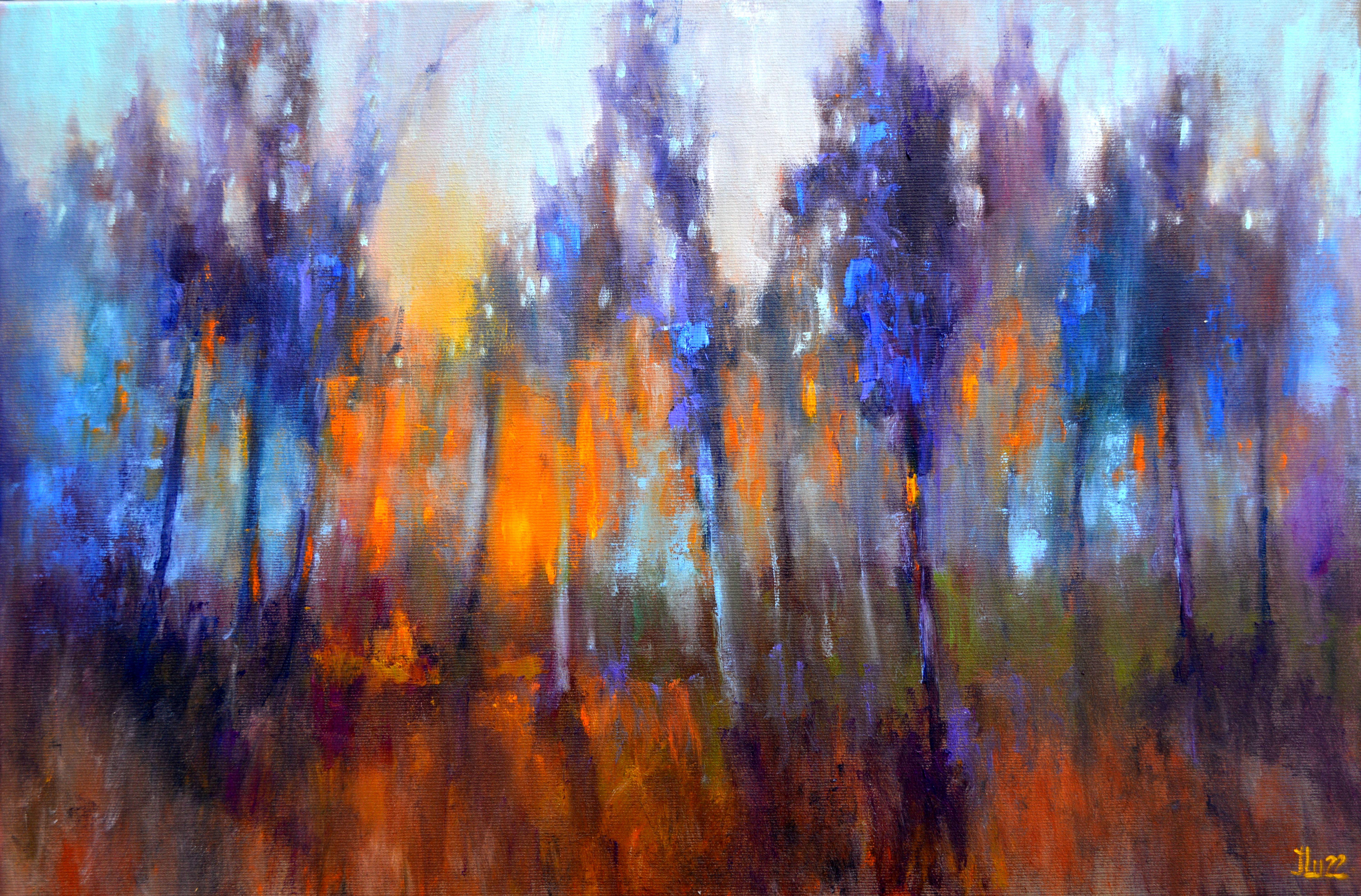 Elena Lukina Landscape Painting - Saturday evening in November