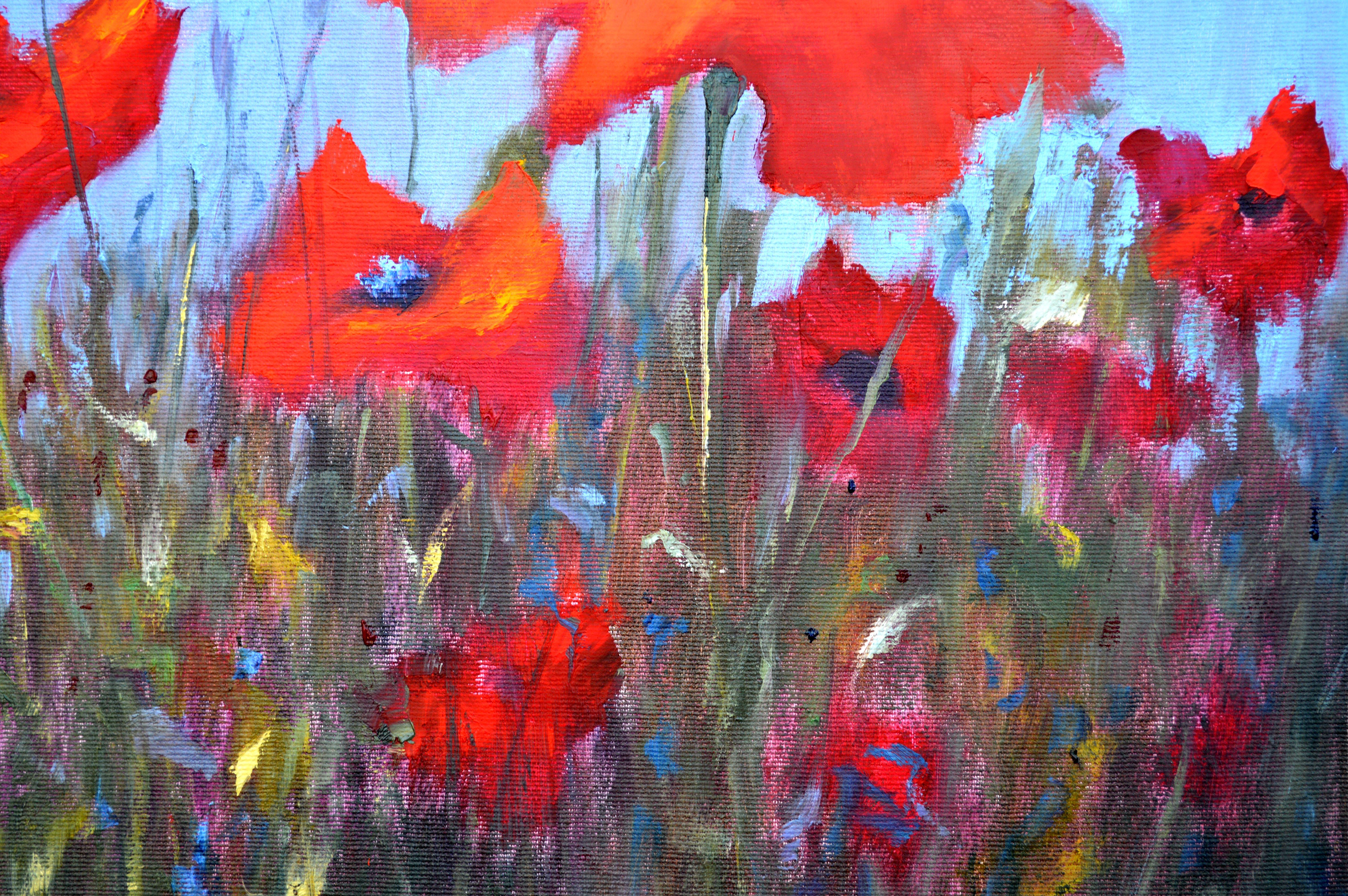 Scarlet Poppies 40X55, Valentine’s Day gifts art For Sale 11
