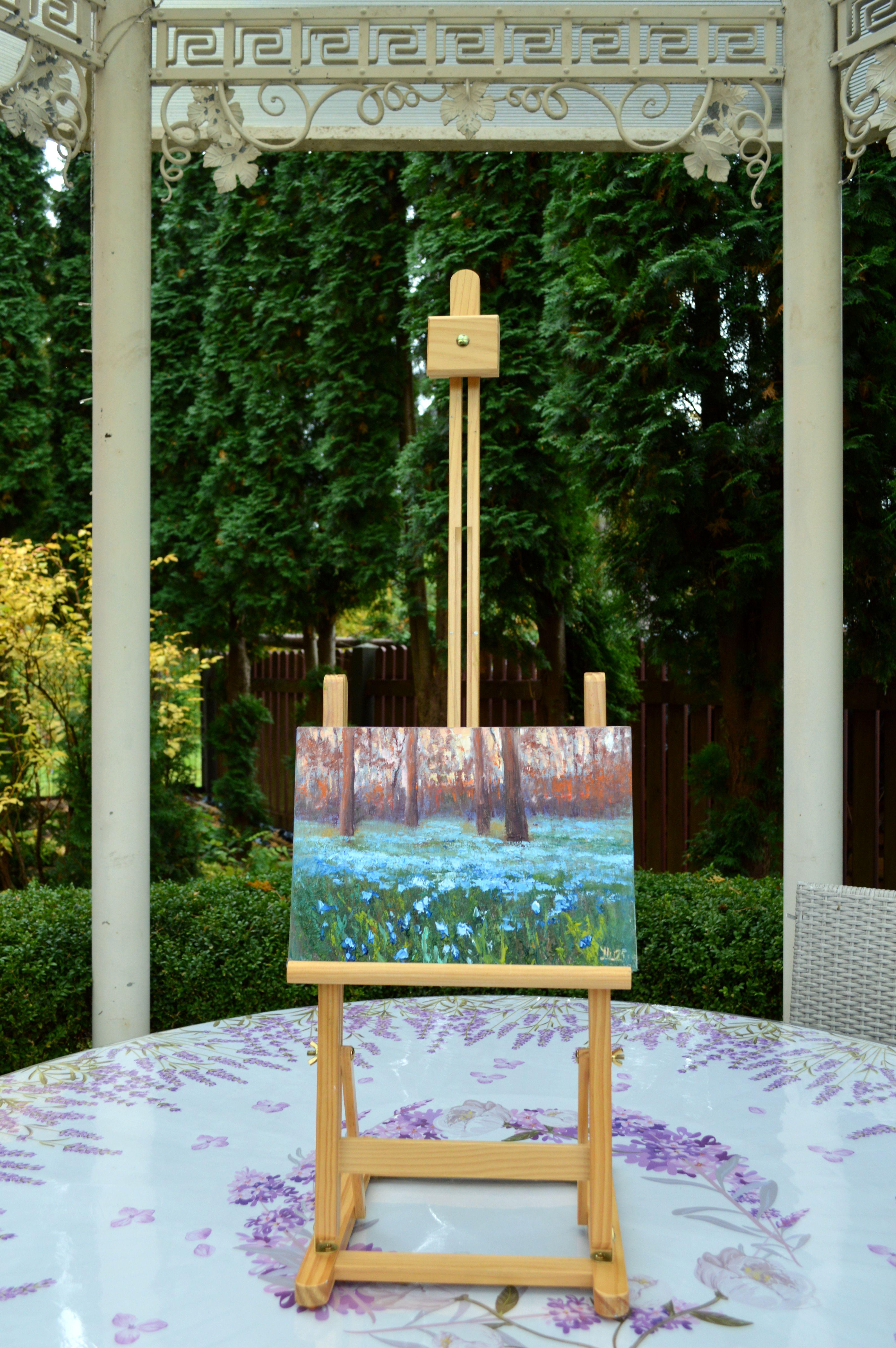 Scilla nel parco del mattino - Painting Espressionista di Elena Lukina