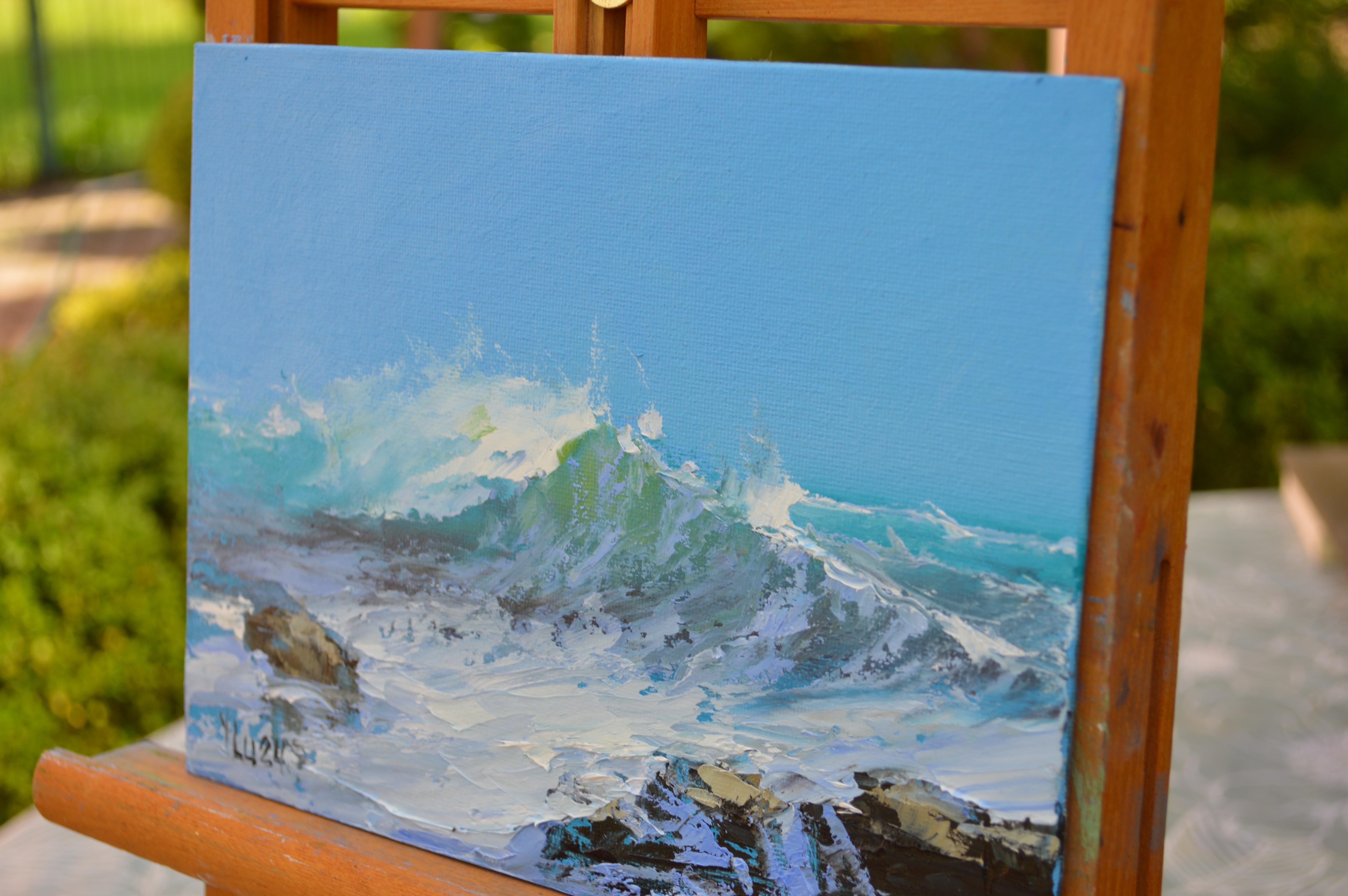 Sea 24-2024 - Blue Landscape Painting by Elena Lukina
