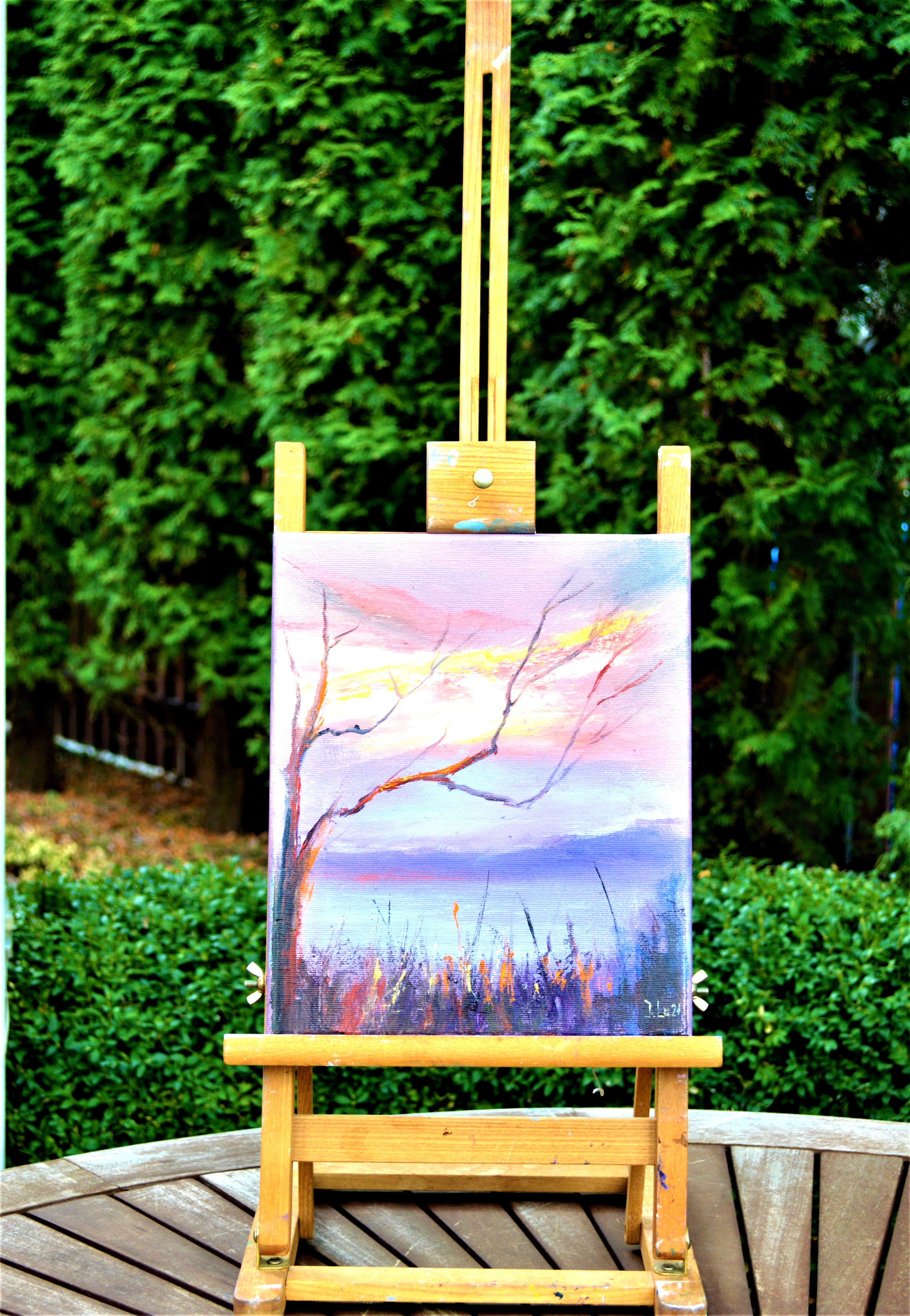 See One, le soleil - Expressionniste Painting par Elena Lukina