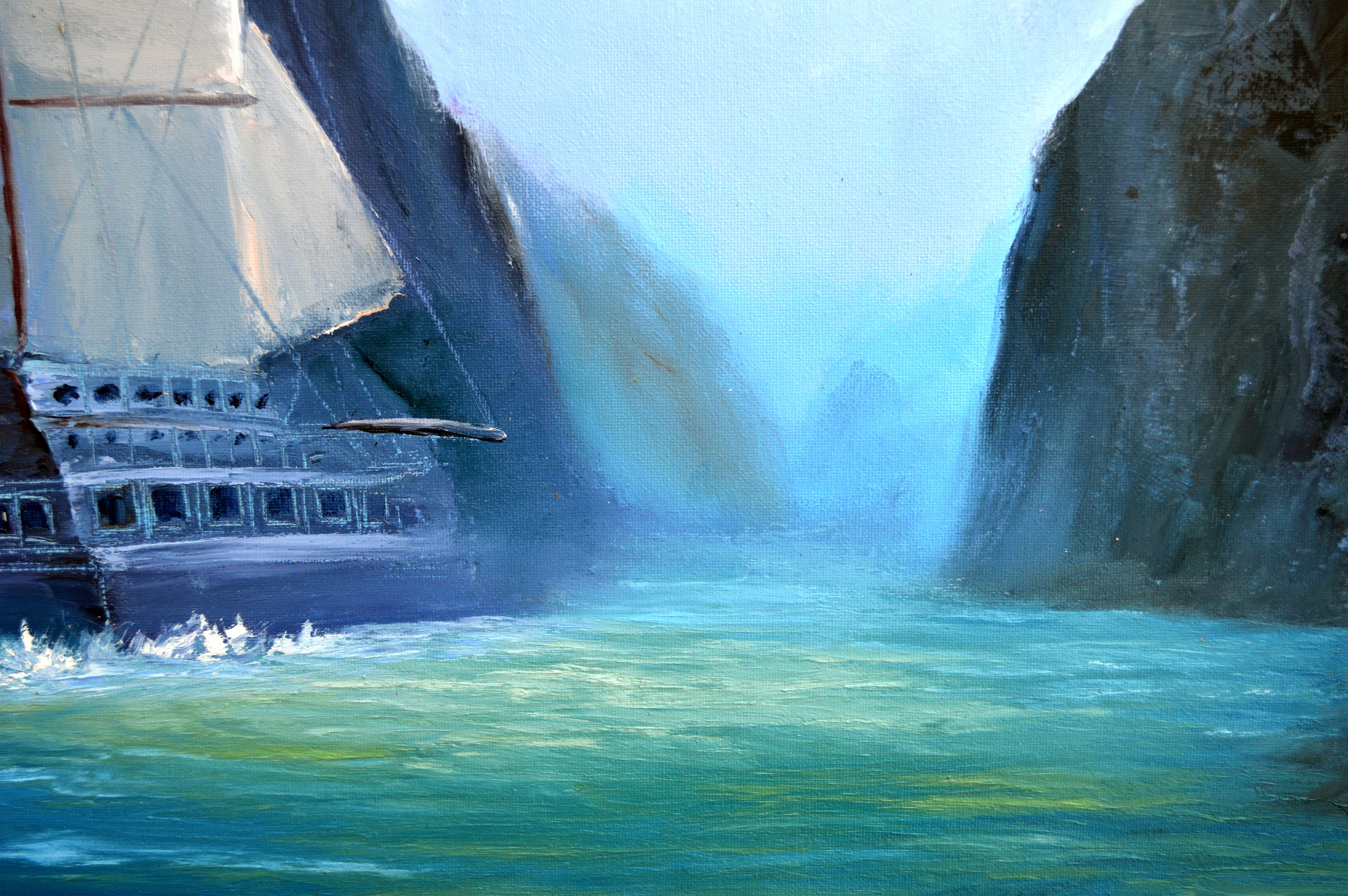 Schiff in der Bucht im Angebot 5