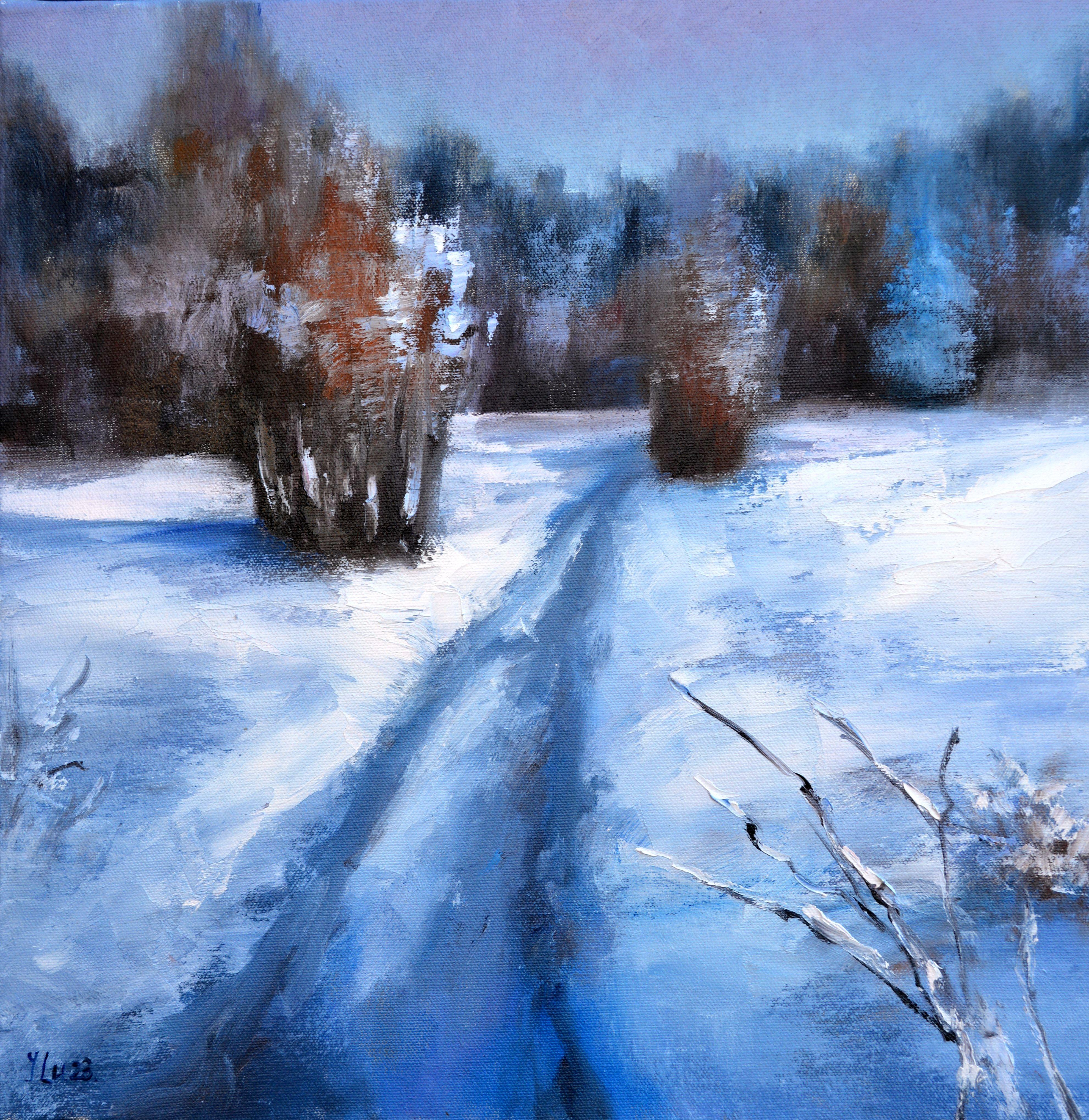 Elena Lukina Interior Painting - Snow path 40X40