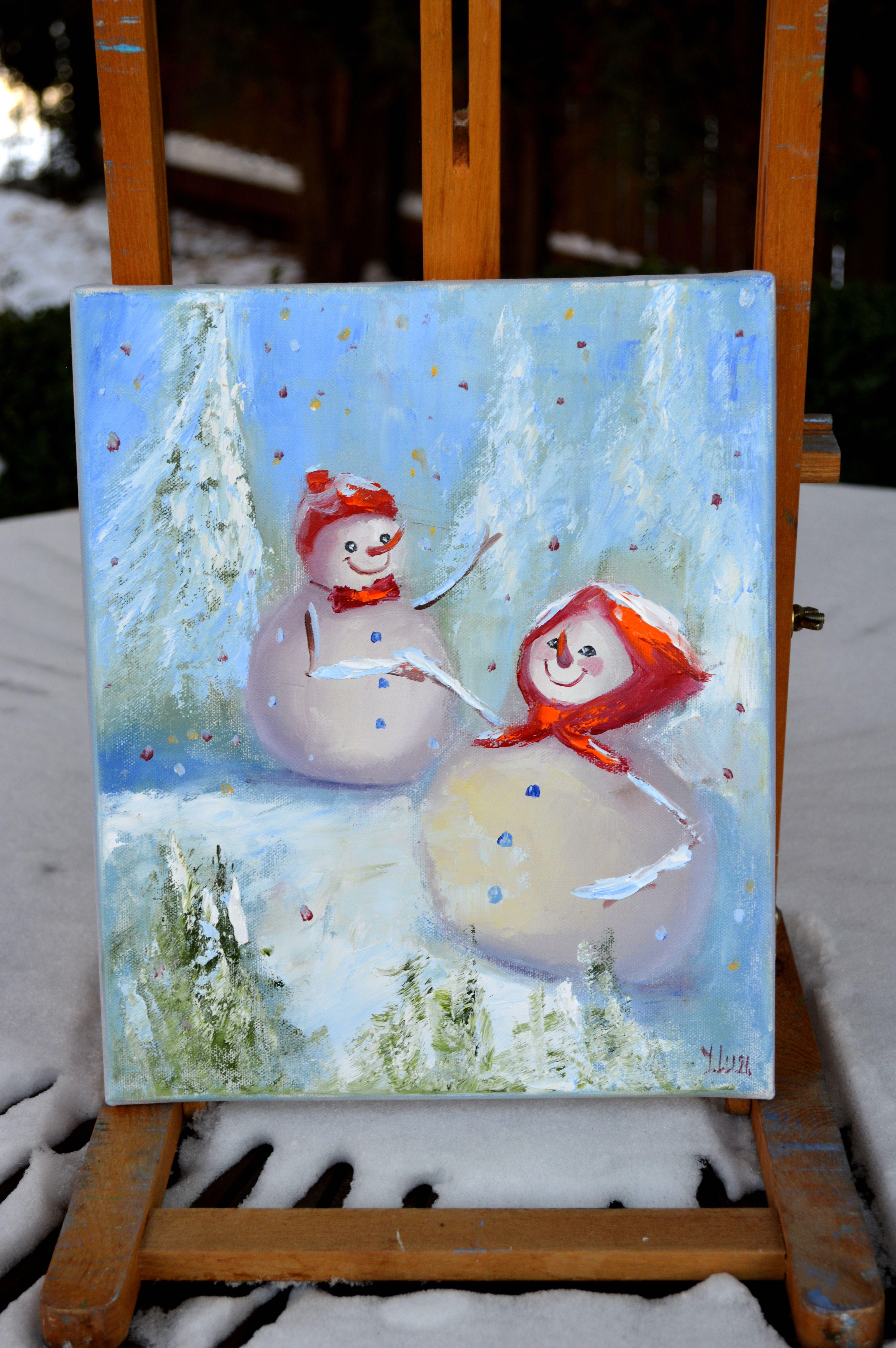 Valzer della neve - Painting Espressionista di Elena Lukina