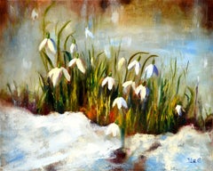 WINTERVERKAUF! Snowdrops, 40X50, Ölgemälde