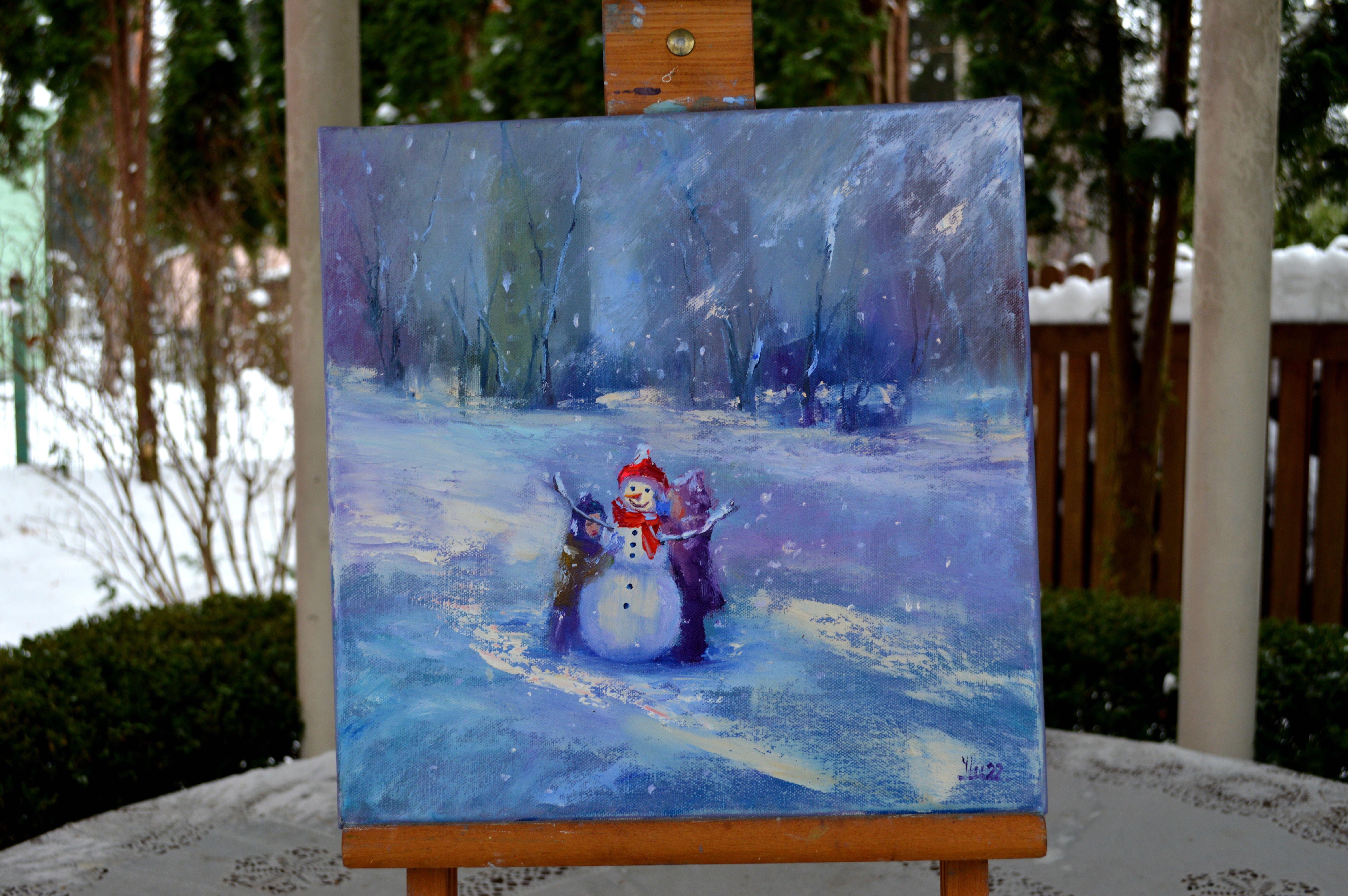 Muñeco de nieve y árboles de Navidad en venta 1