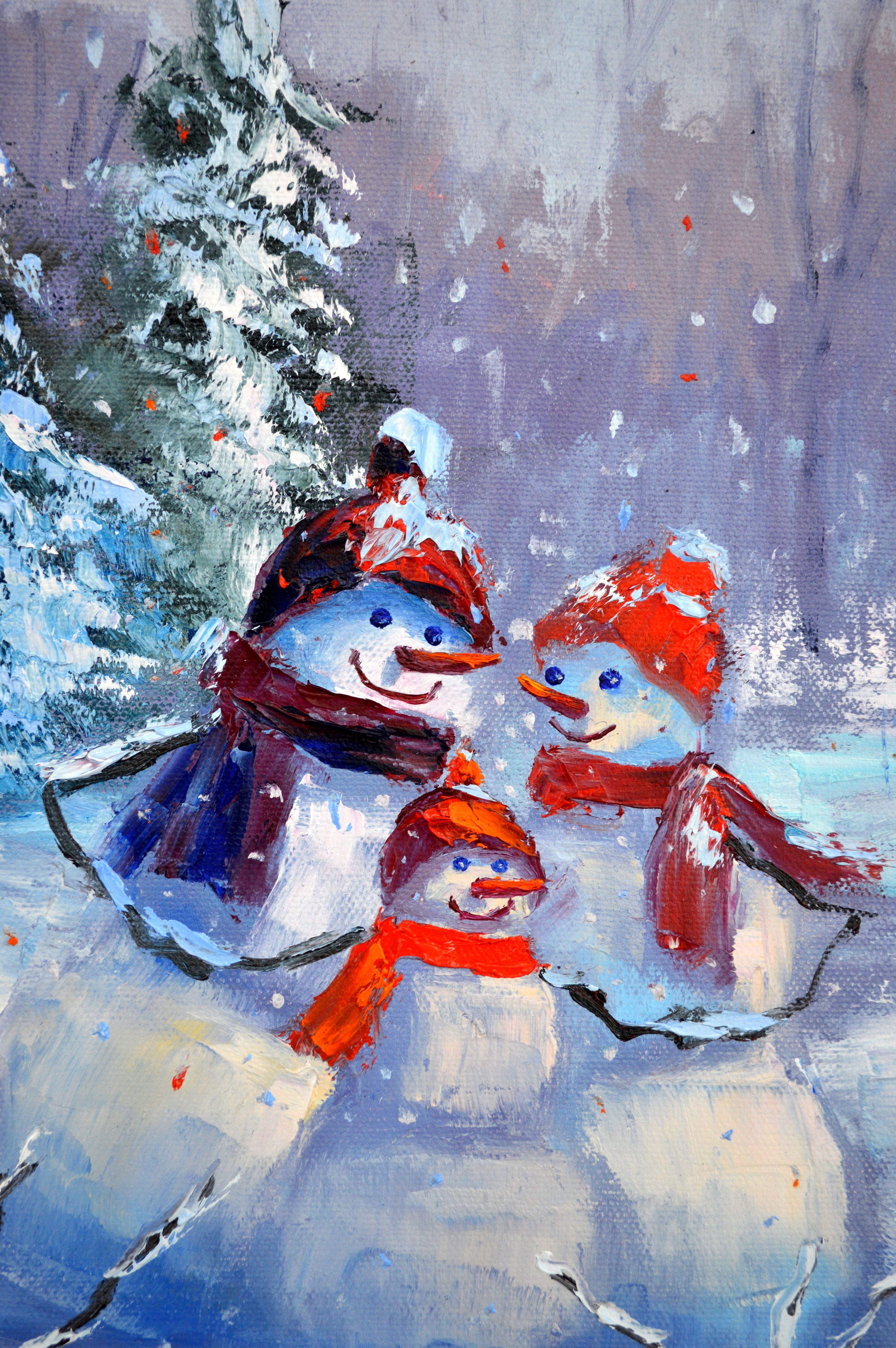 Famille de bonhommes de neige en vente 7