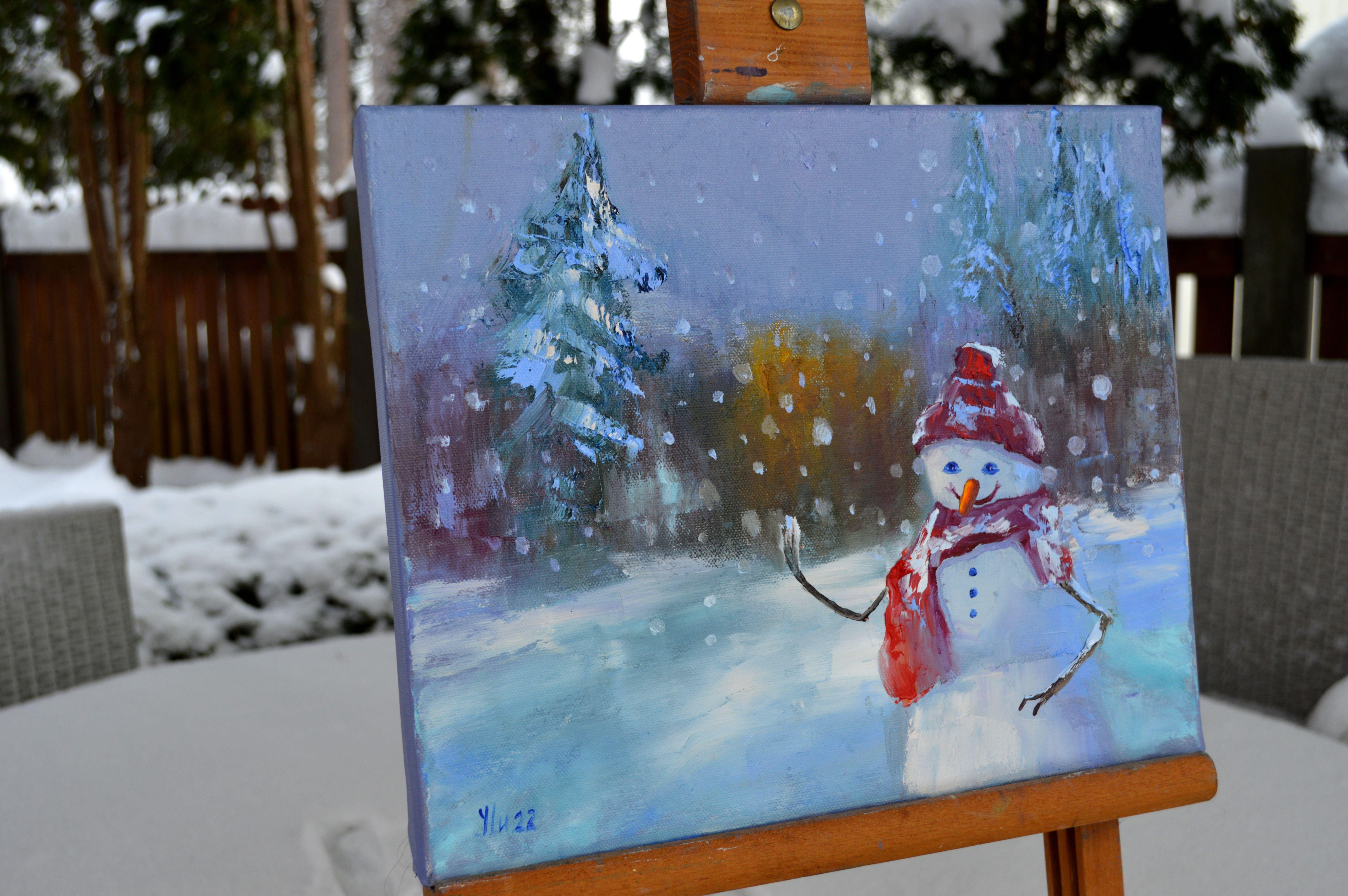 Snowman in a fairy forest For Sale 6