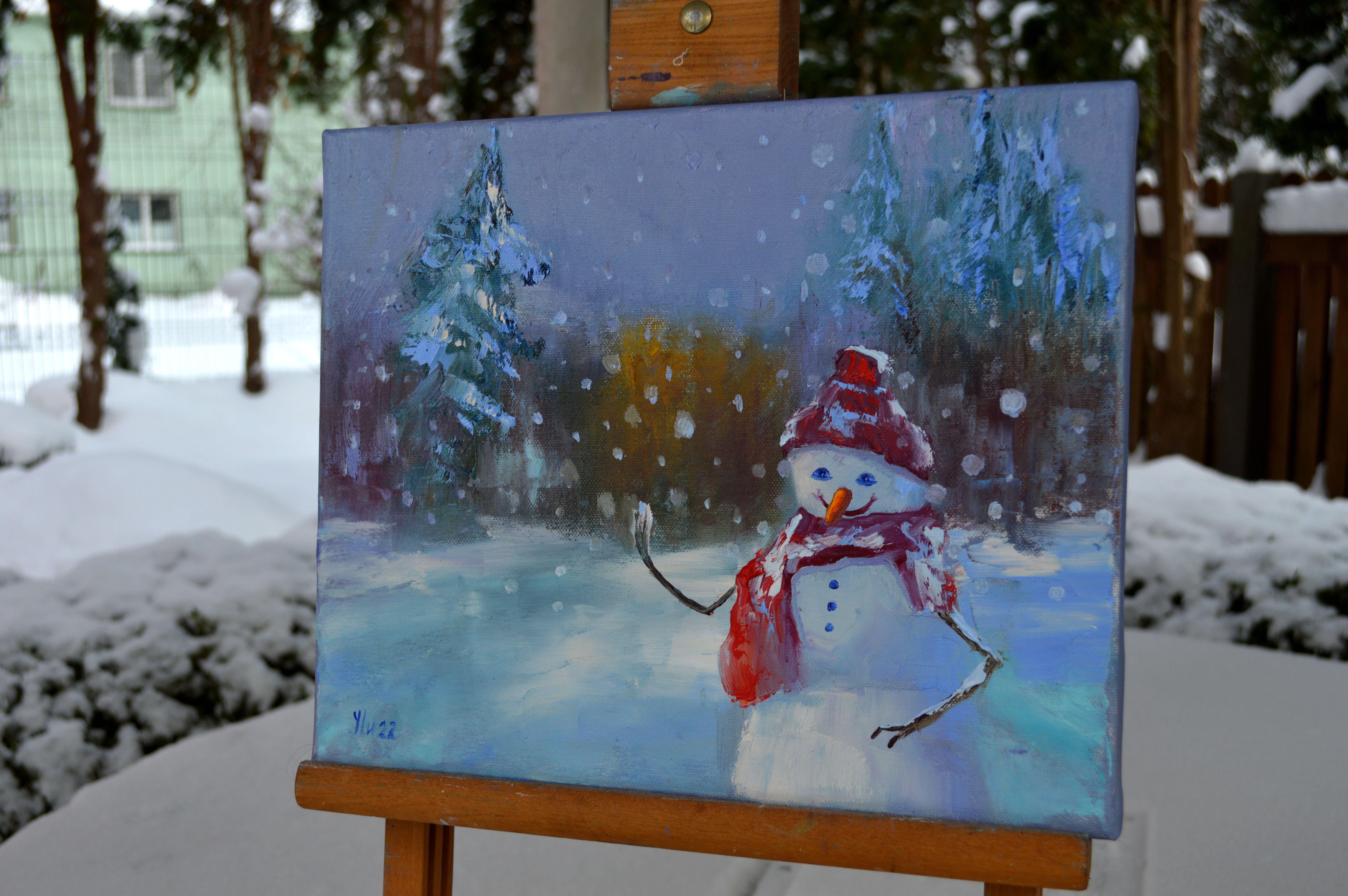 Snowman in a fairy forest For Sale 7