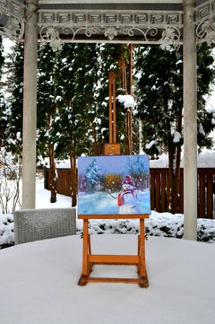 Snowman in a fairy forest