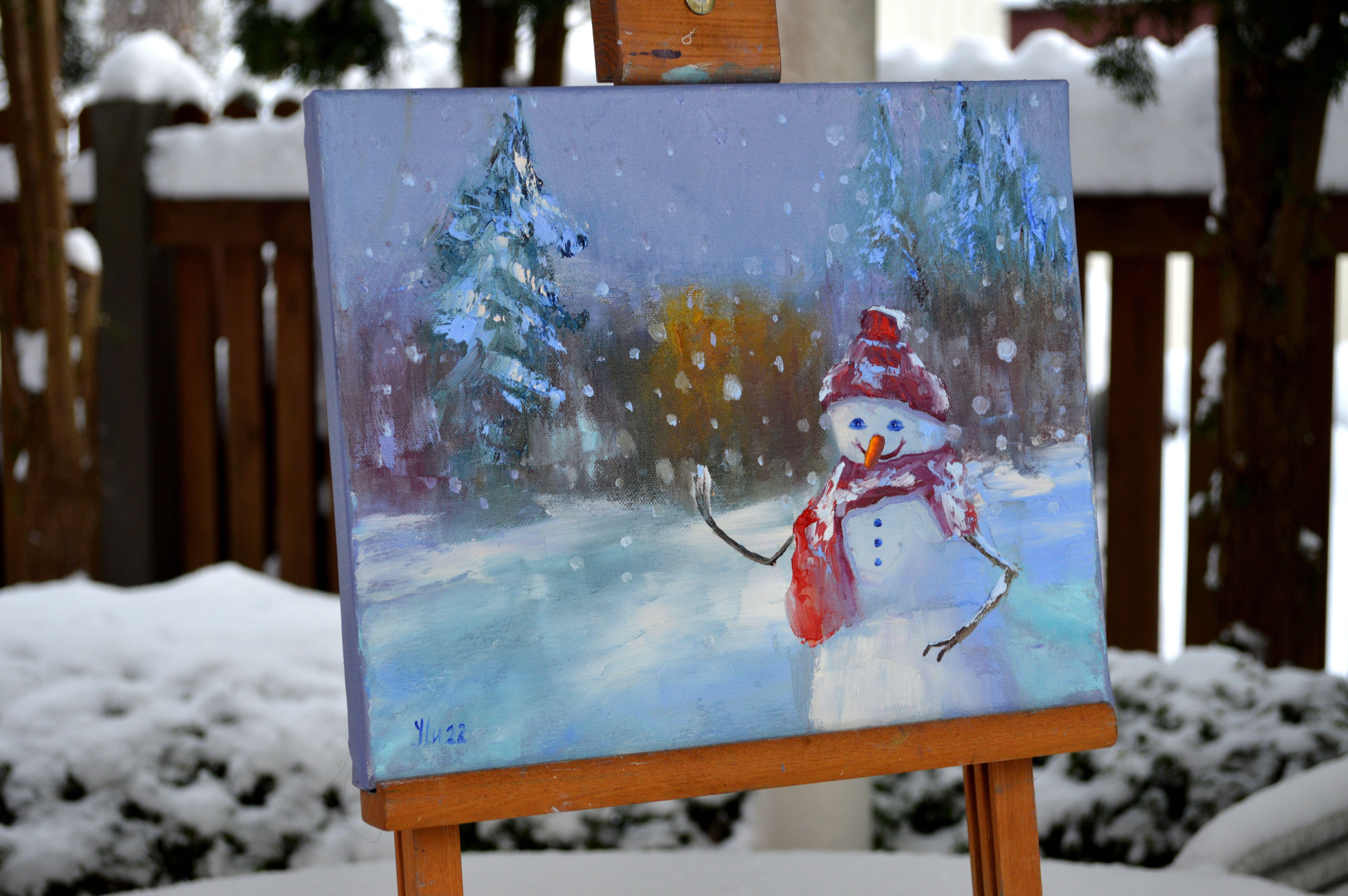 Snowman in a fairy forest For Sale 3