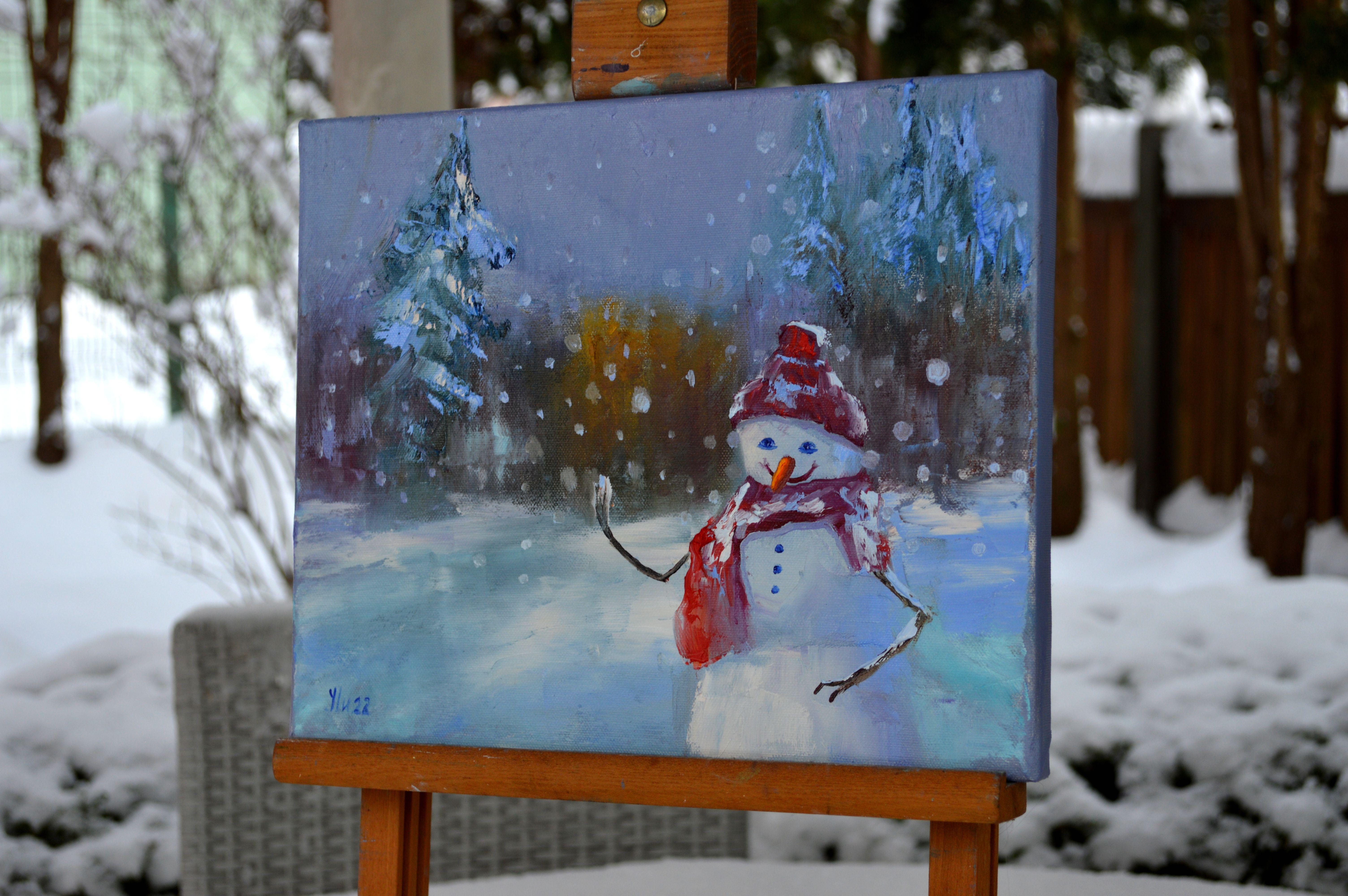 Snowman in a fairy forest For Sale 4