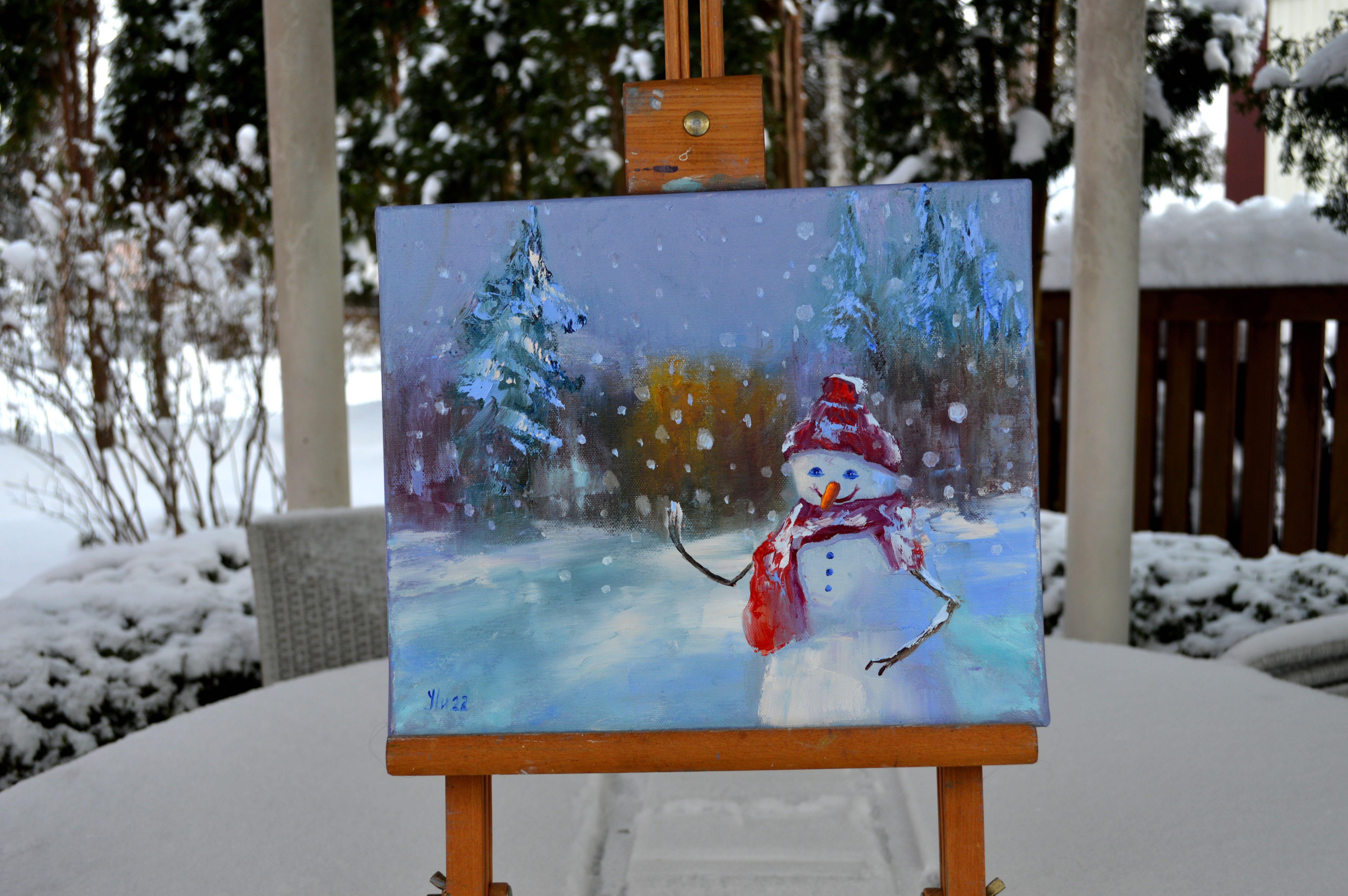 Snowman in a fairy forest For Sale 5